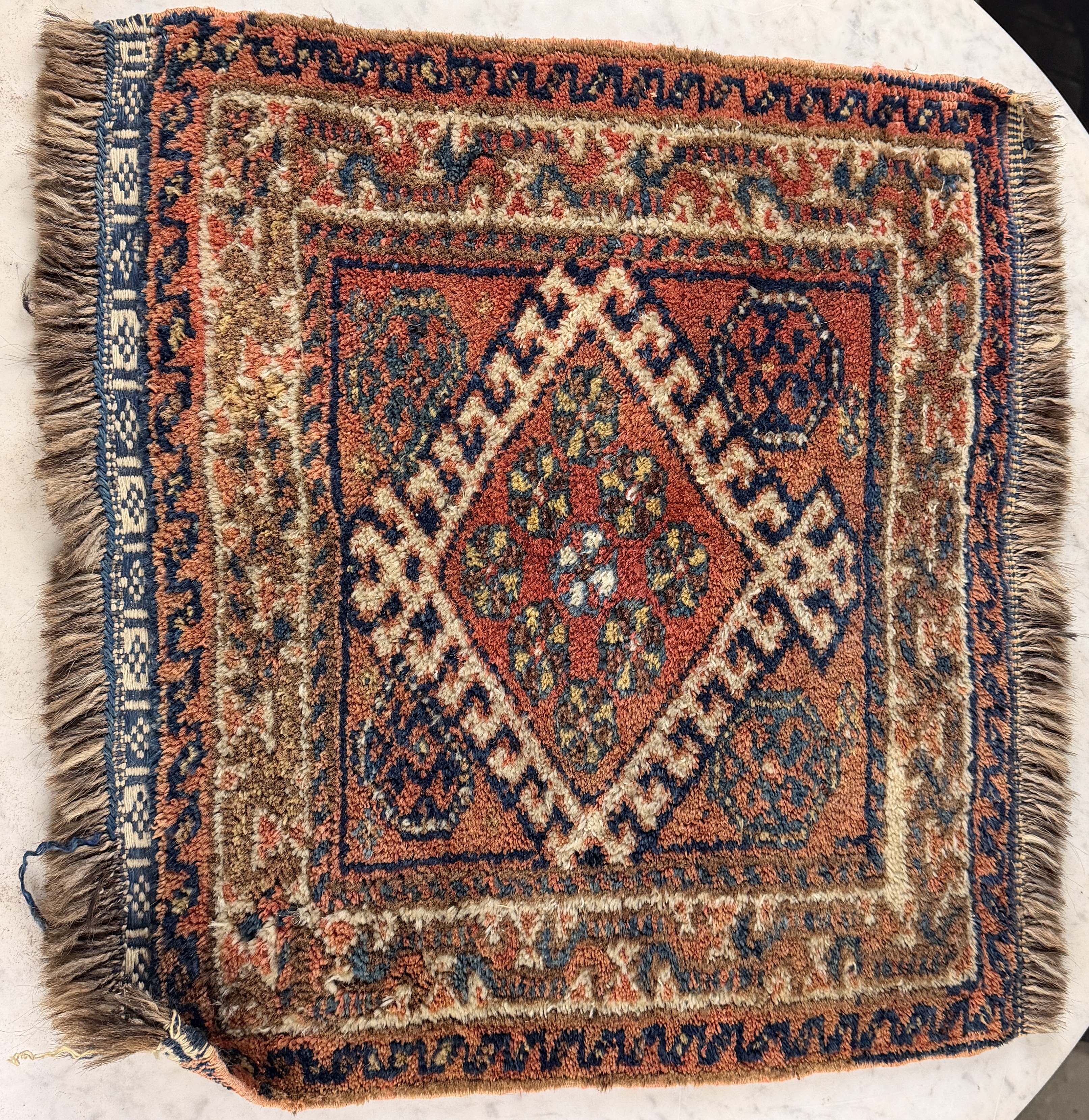 Antique Persian Tribal Wool Bagface or Cushion Cover