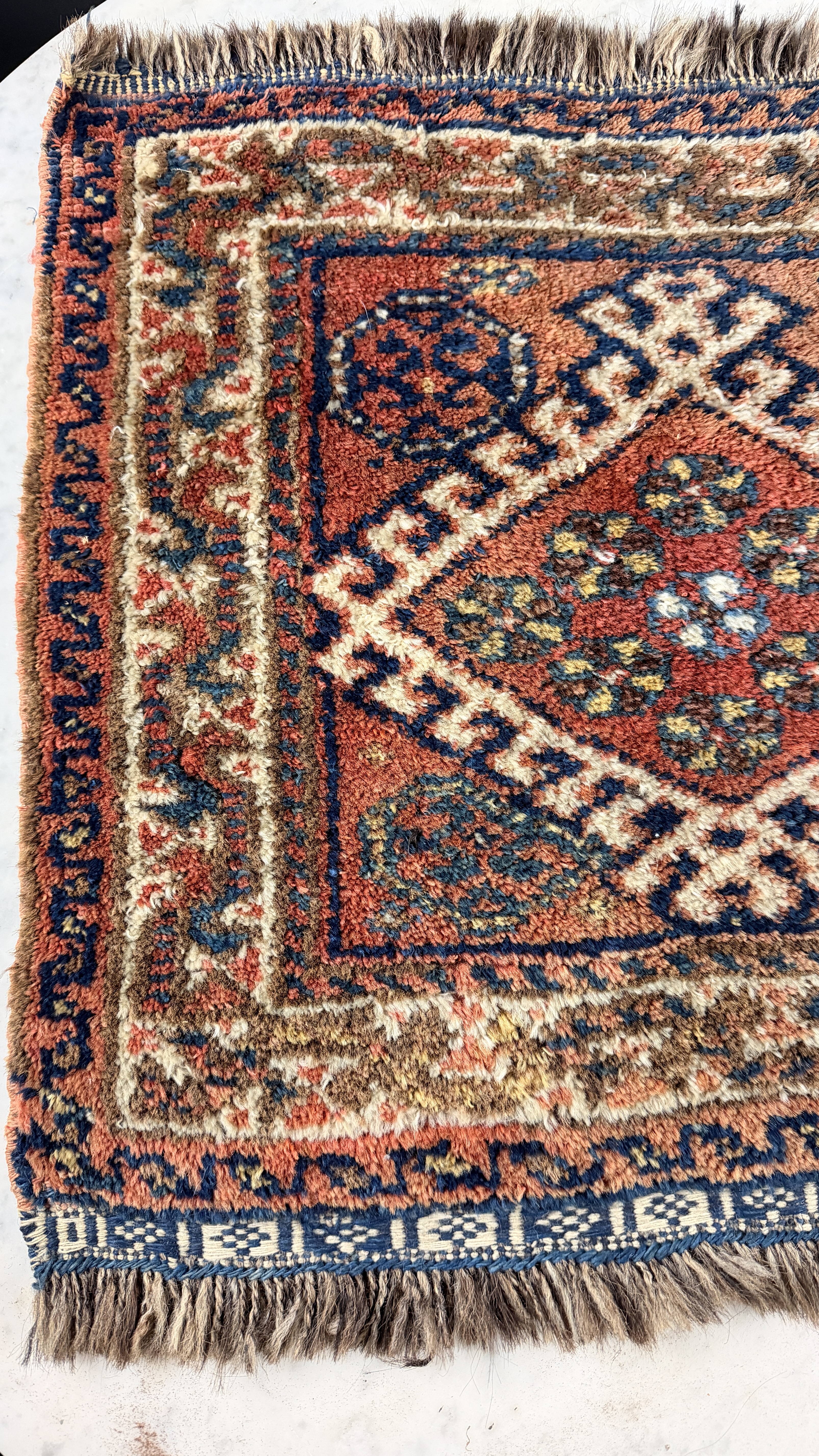 Antique Persian Tribal Wool Bagface or Cushion Cover