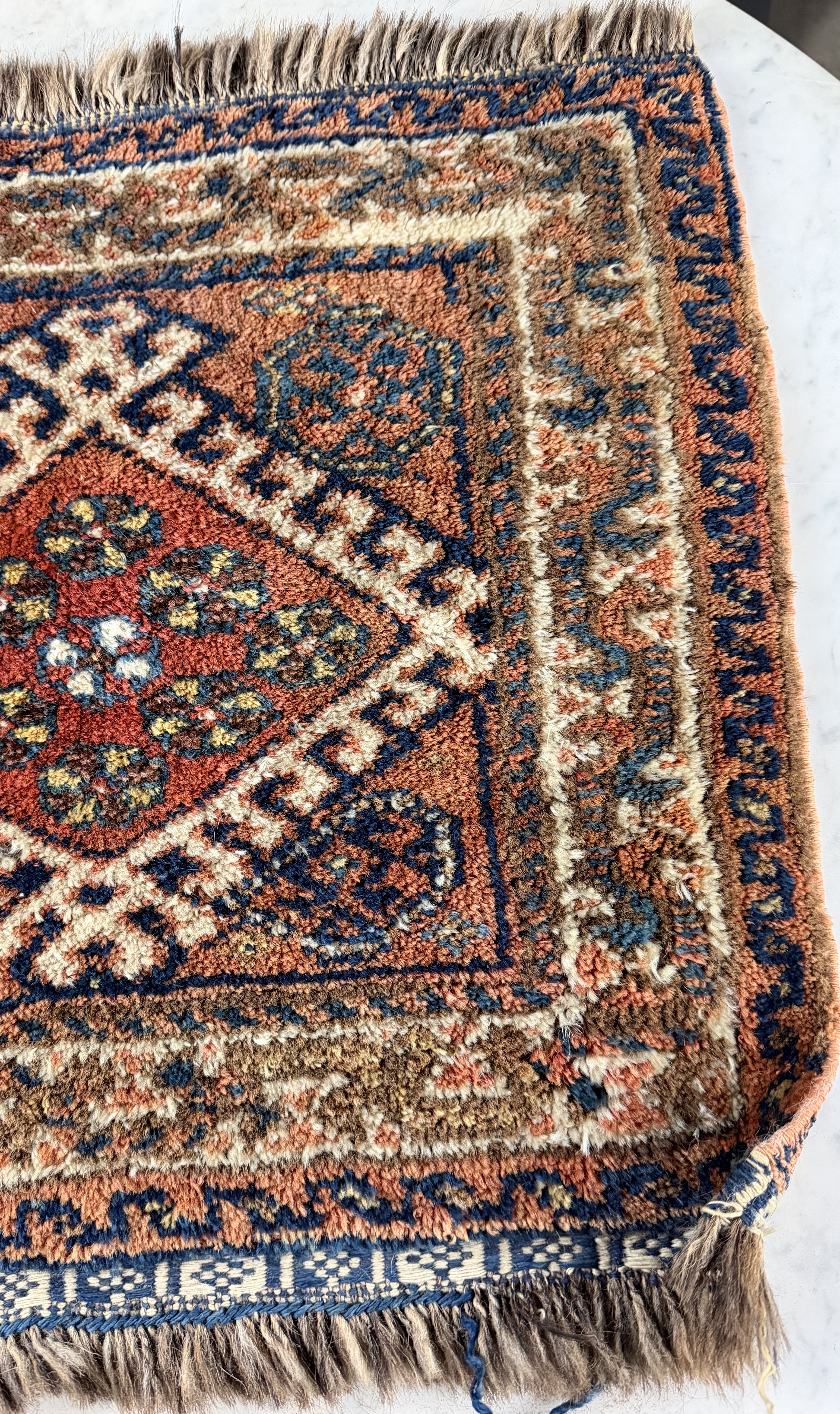 Antique Persian Tribal Wool Bagface or Cushion Cover