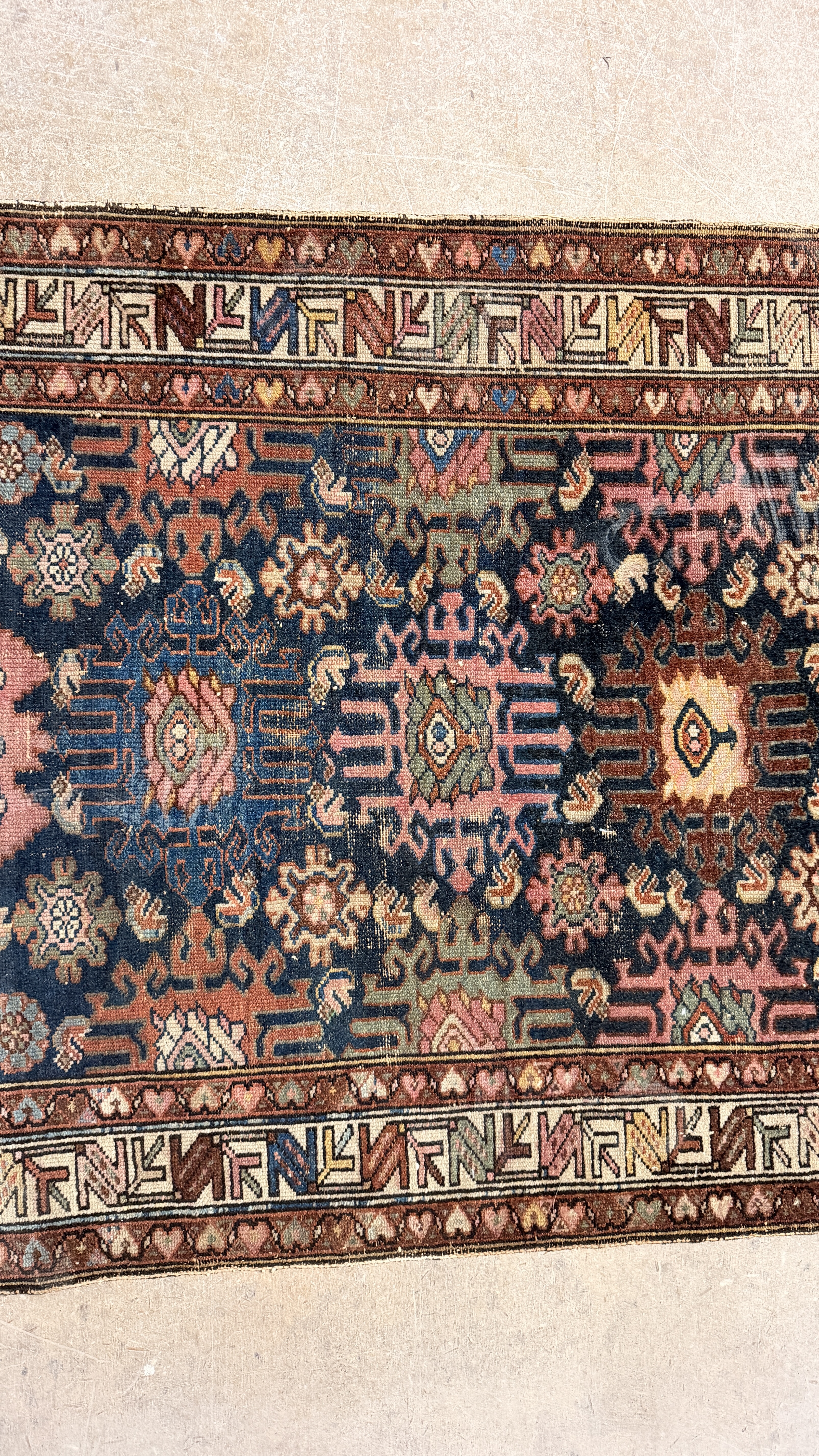 Antique Persian Tribal Hand-Knotted Wool Rug