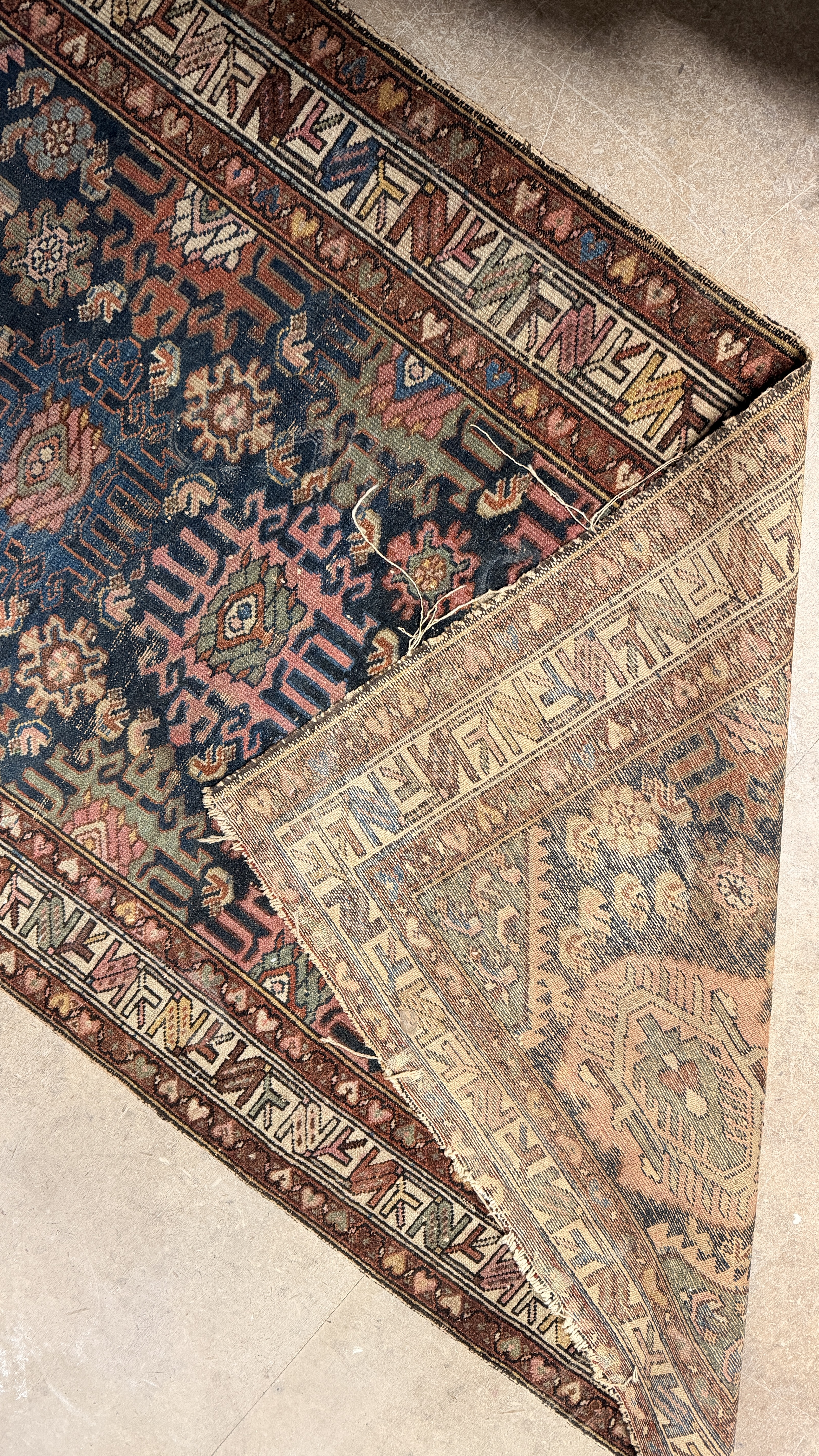 Antique Persian Tribal Hand-Knotted Wool Rug