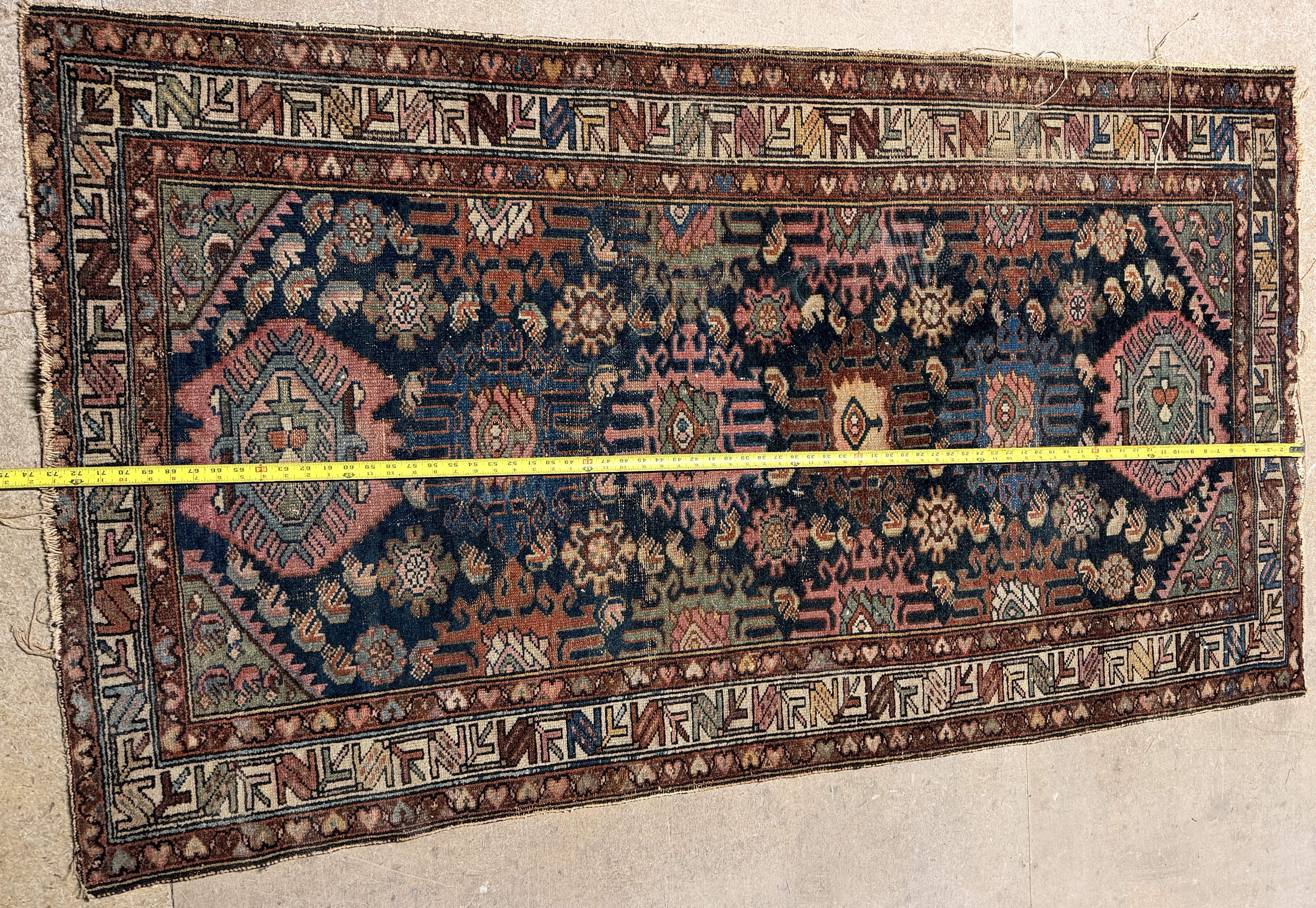 Antique Persian Tribal Hand-Knotted Wool Rug