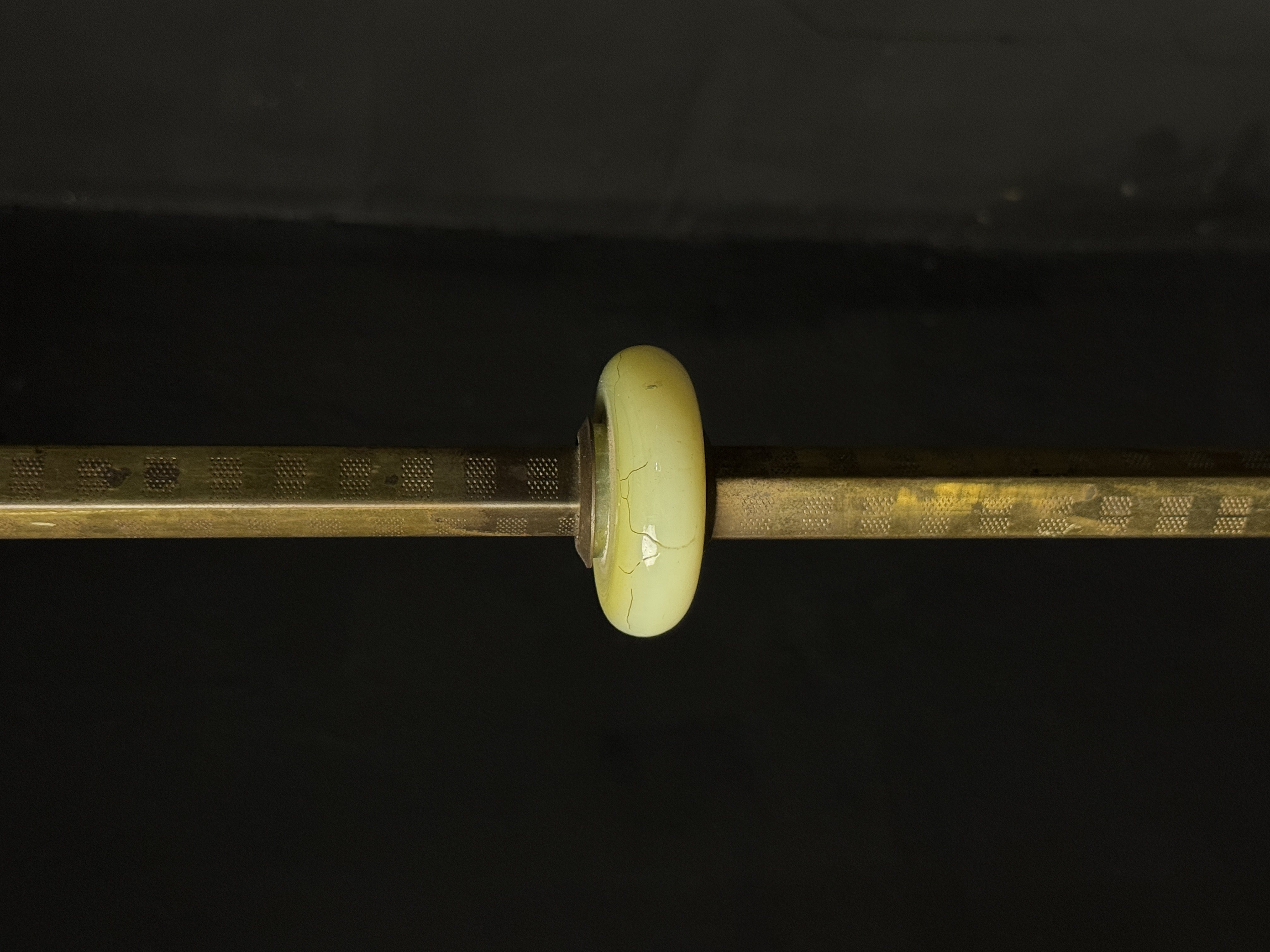 Art Deco Cast Metal and Uranium Glass Bridge Floor Lamp
