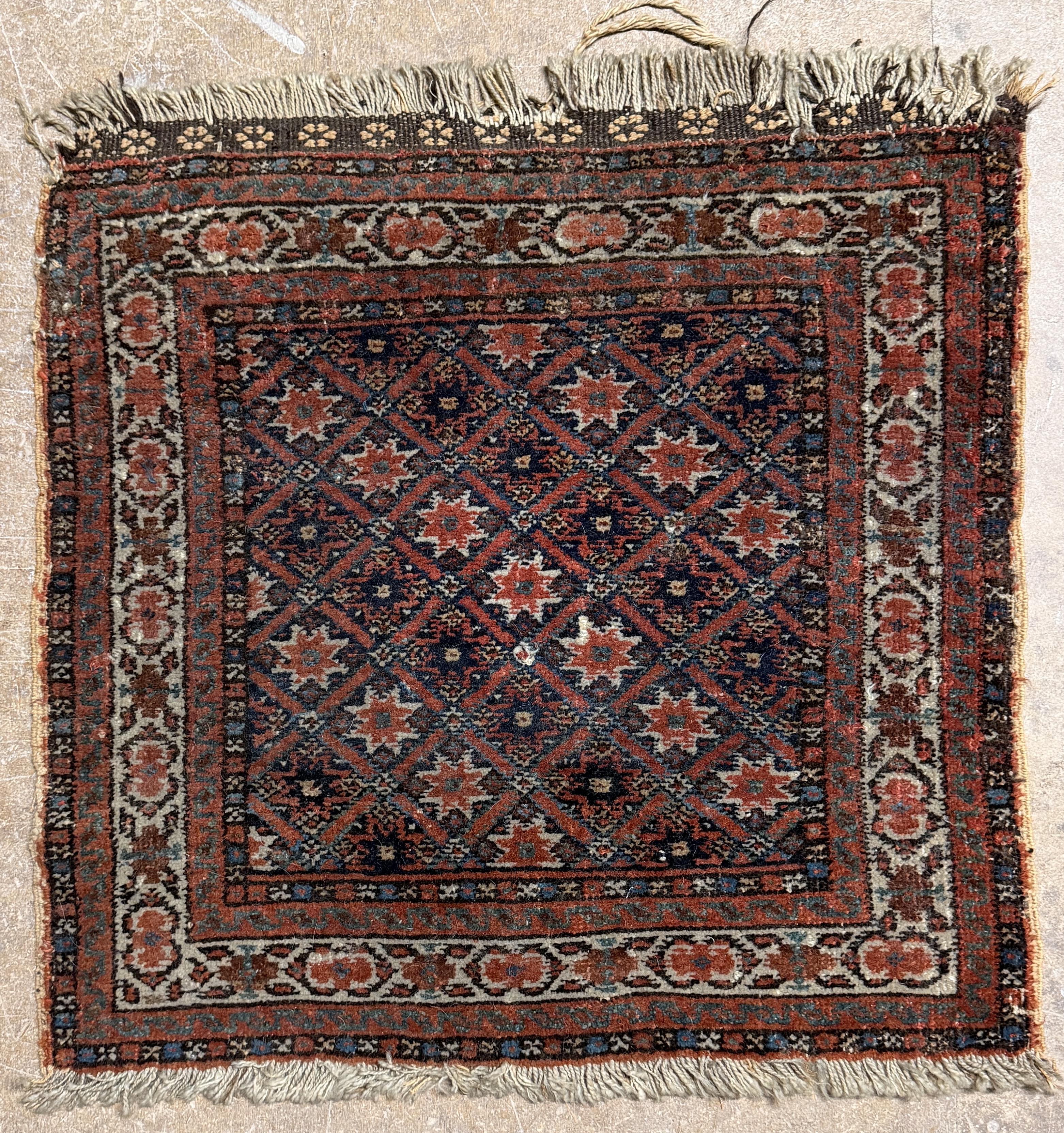 Antique Hand-Knotted Caucasian or West Persian Tribal Rug Bag Face
