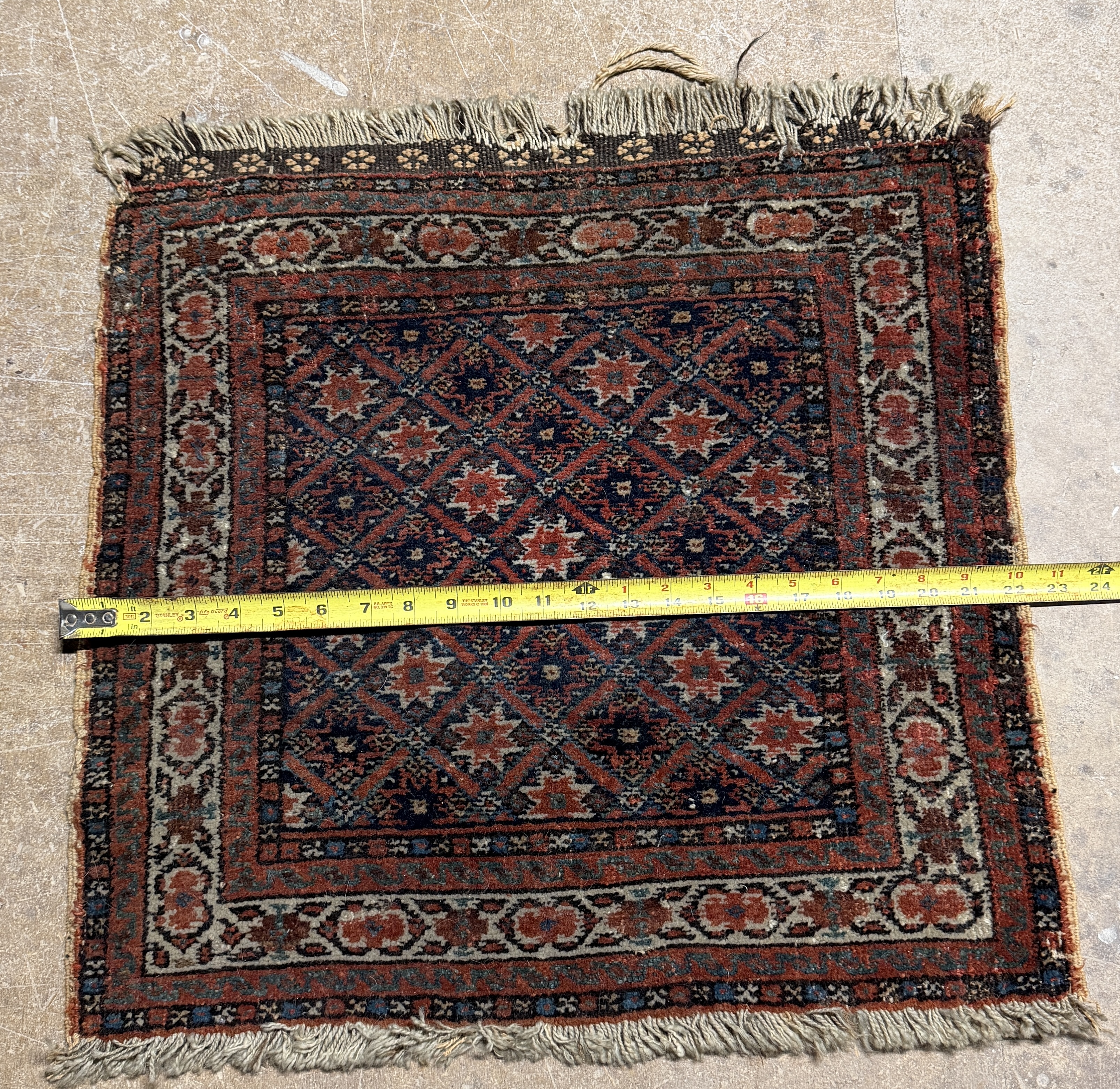 Antique Hand-Knotted Caucasian or West Persian Tribal Rug Bag Face