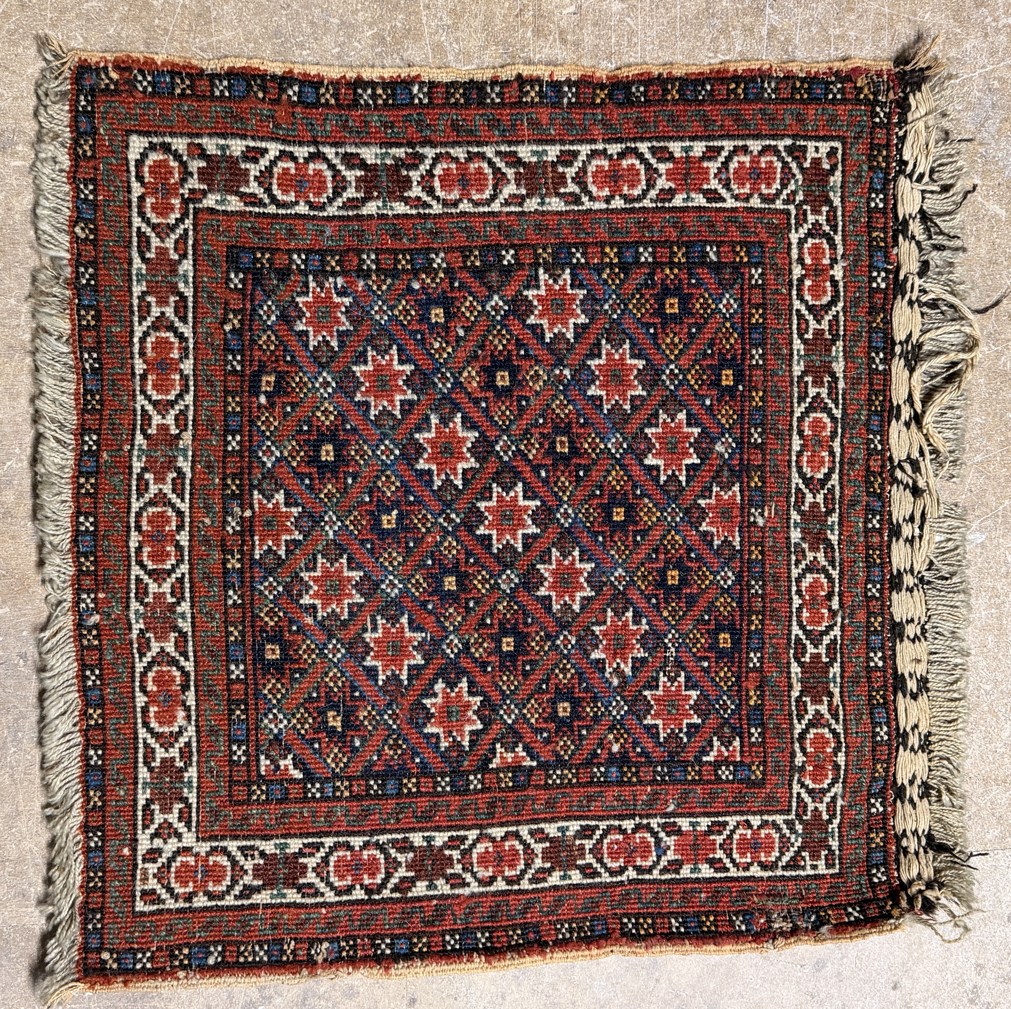 Antique Hand-Knotted Caucasian or West Persian Tribal Rug Bag Face