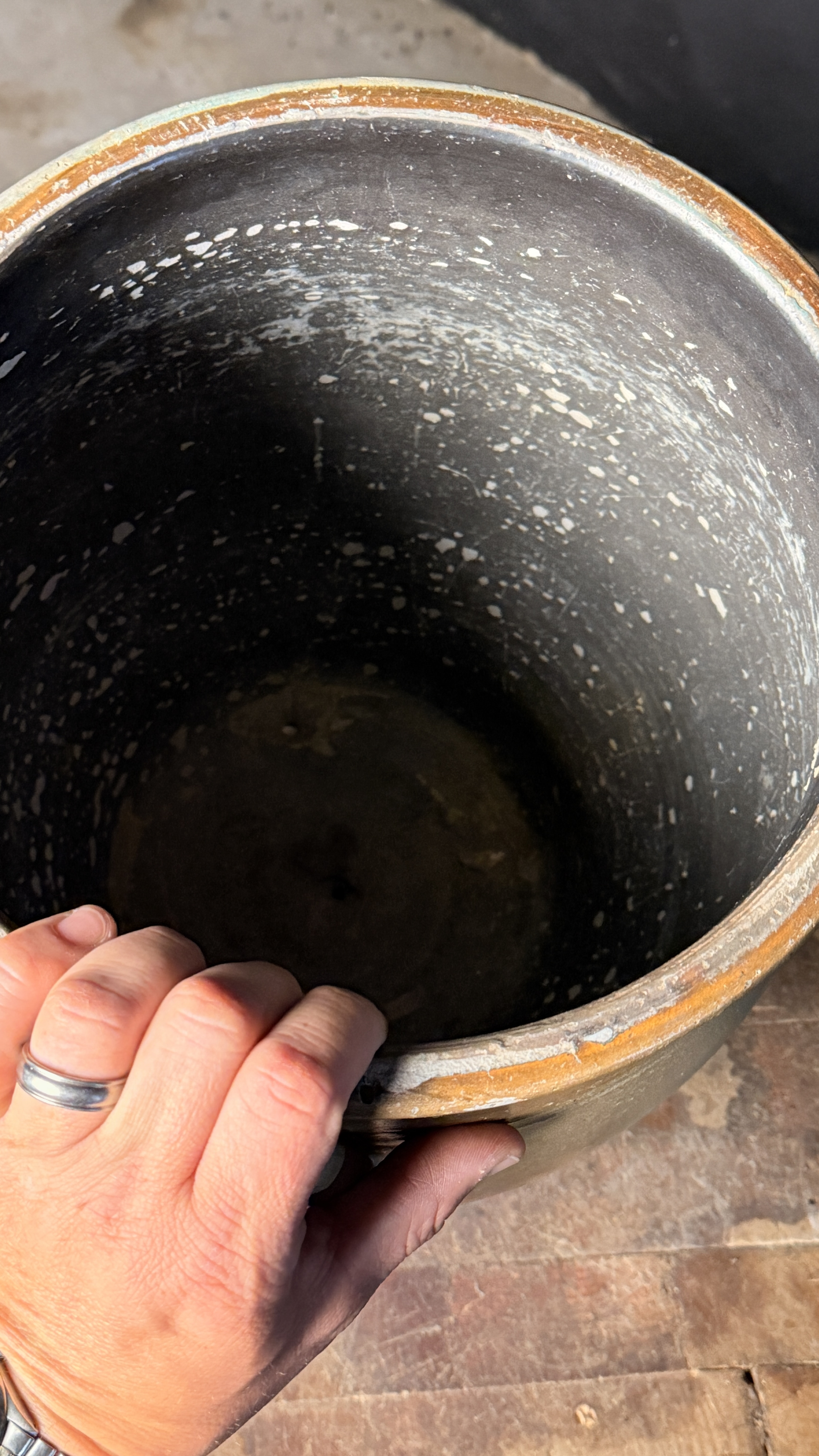 Early Four-Gallon American Salt-Glazed Stoneware Crock
