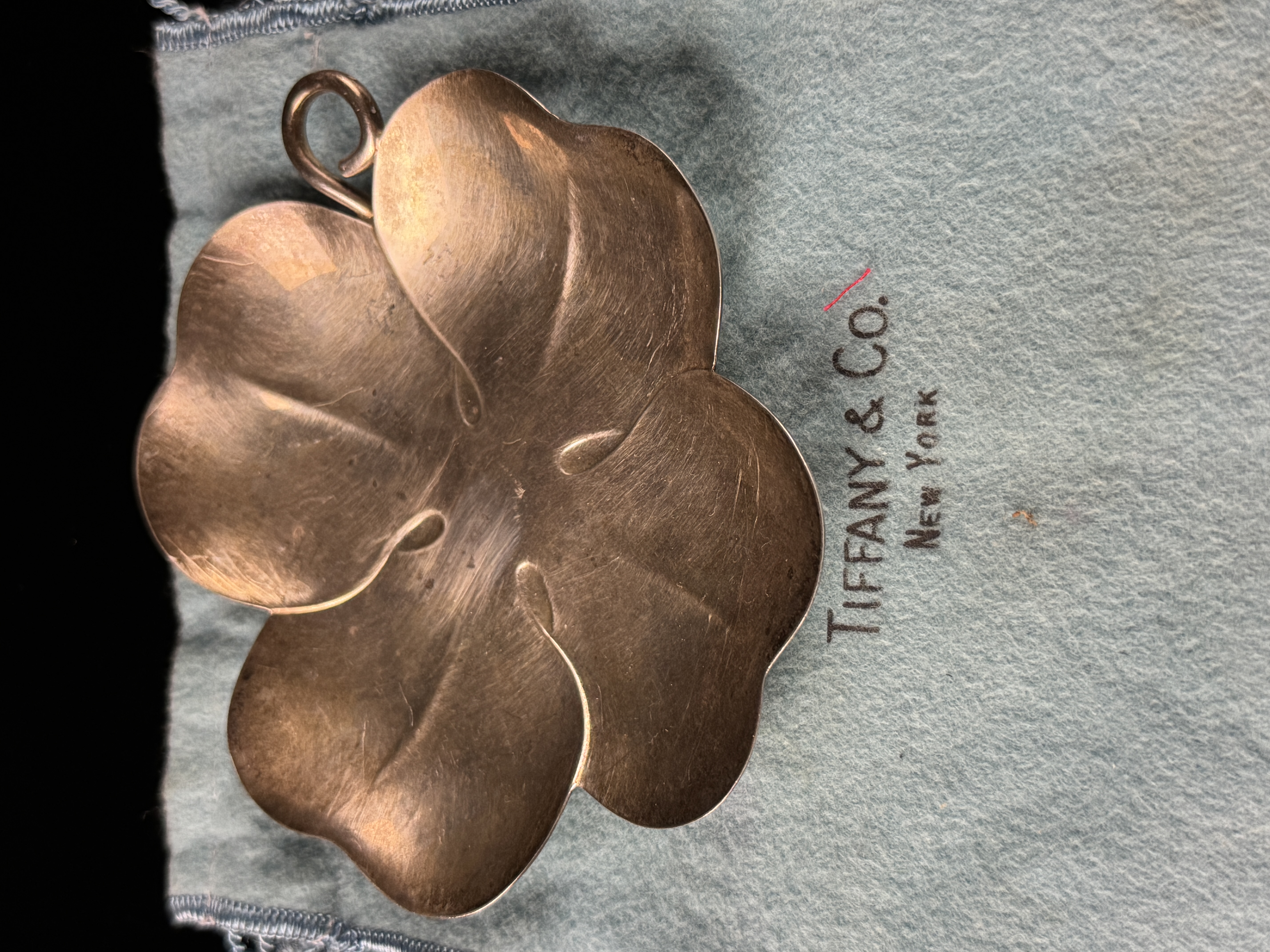 Tiffany & Co. Sterling Silver Clover Form Trinket Dish
