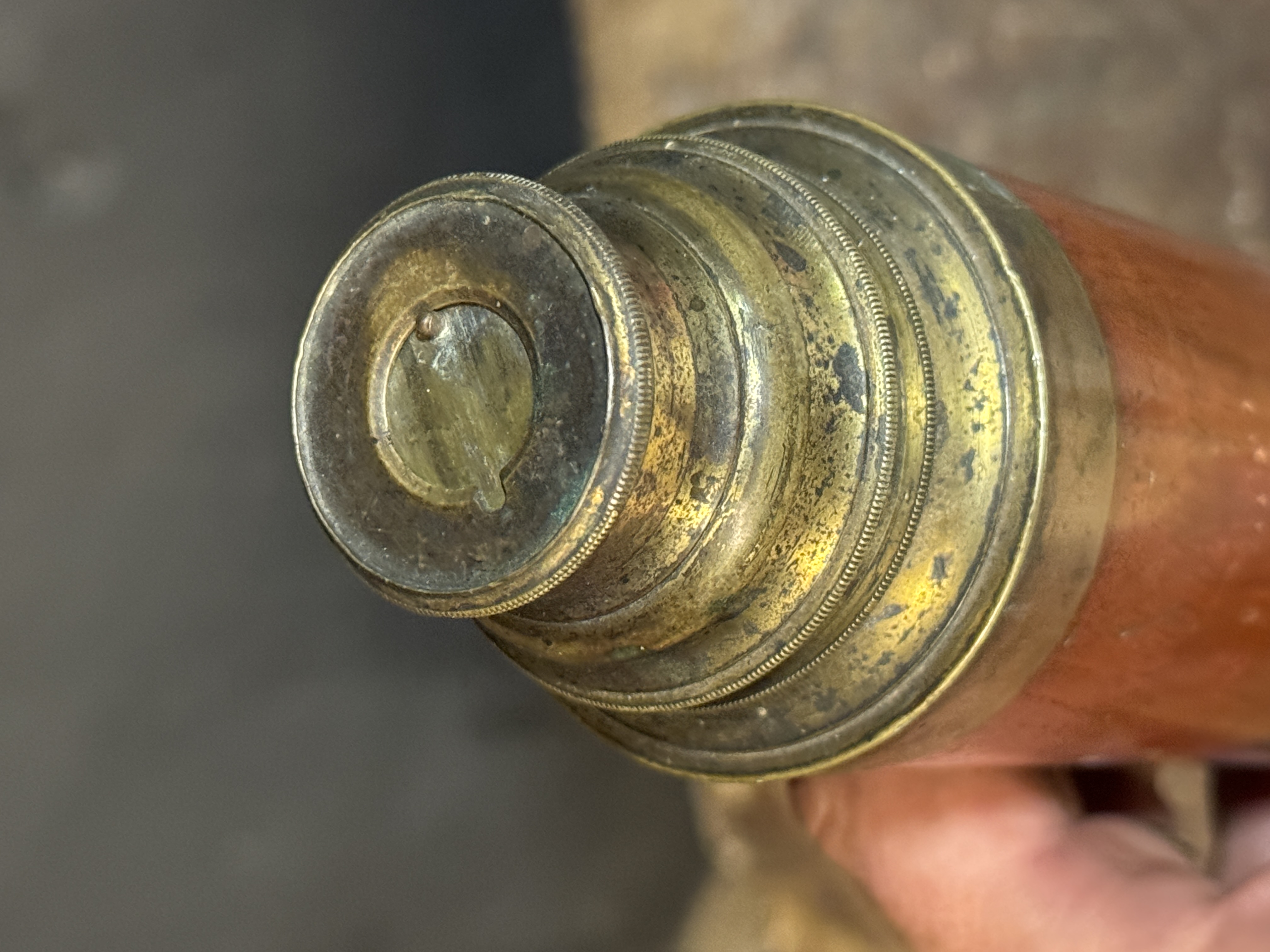 19th Century Single-Draw Mahogany and Brass Marine Telescope Works
