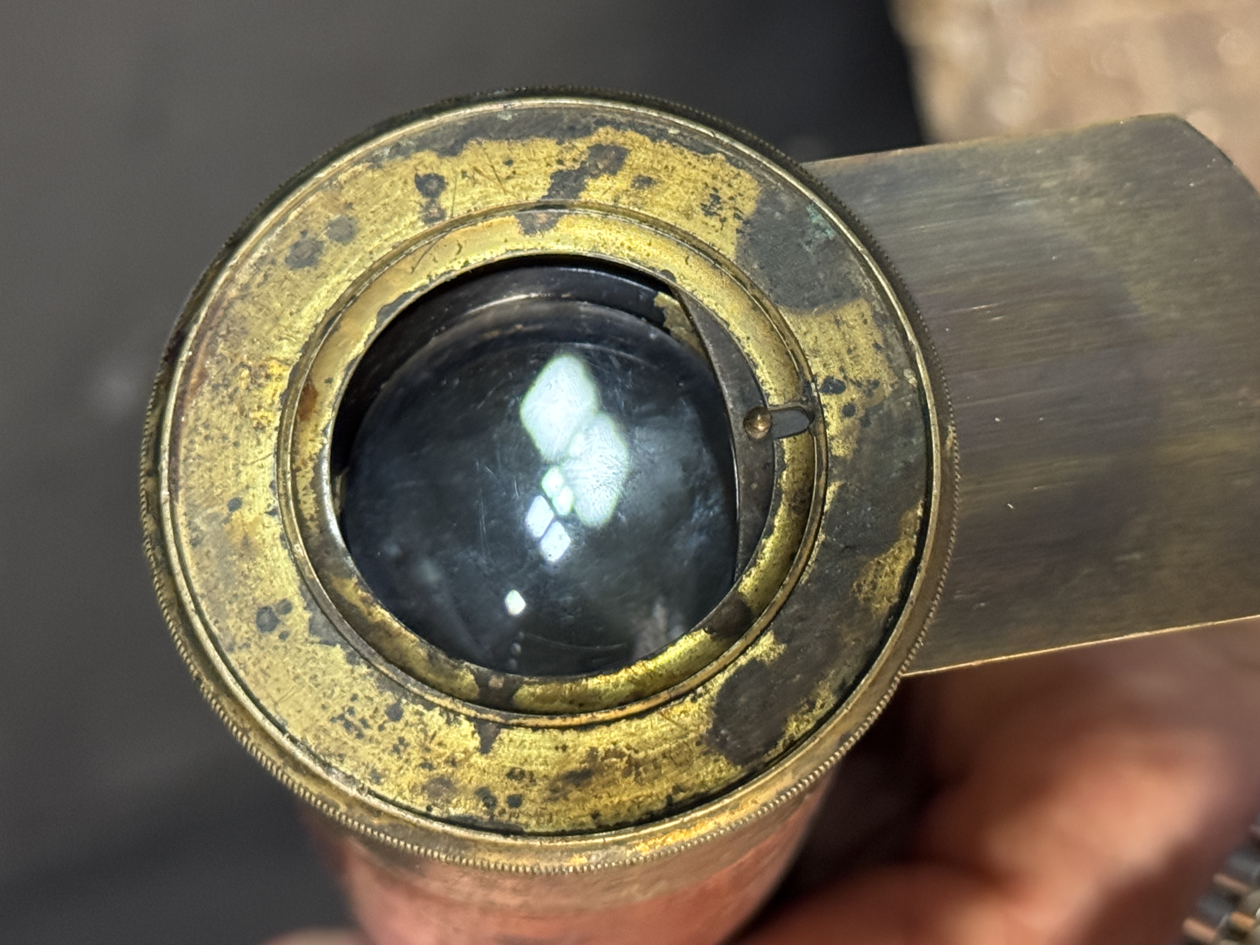 19th Century Single-Draw Mahogany and Brass Marine Telescope Works