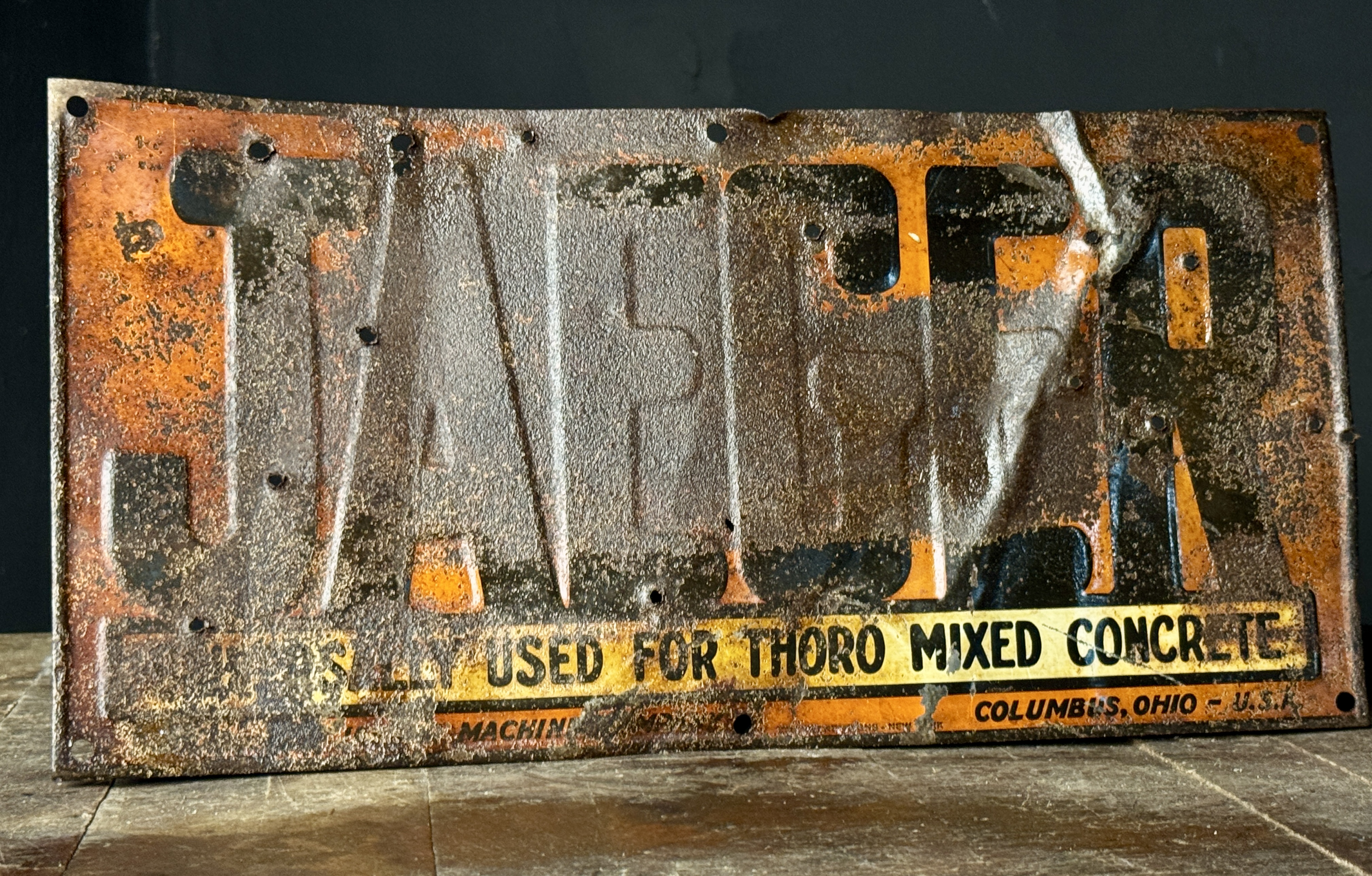 1920s 1930s Jaeger Machine Co Tin Tacker Advertising Sign
