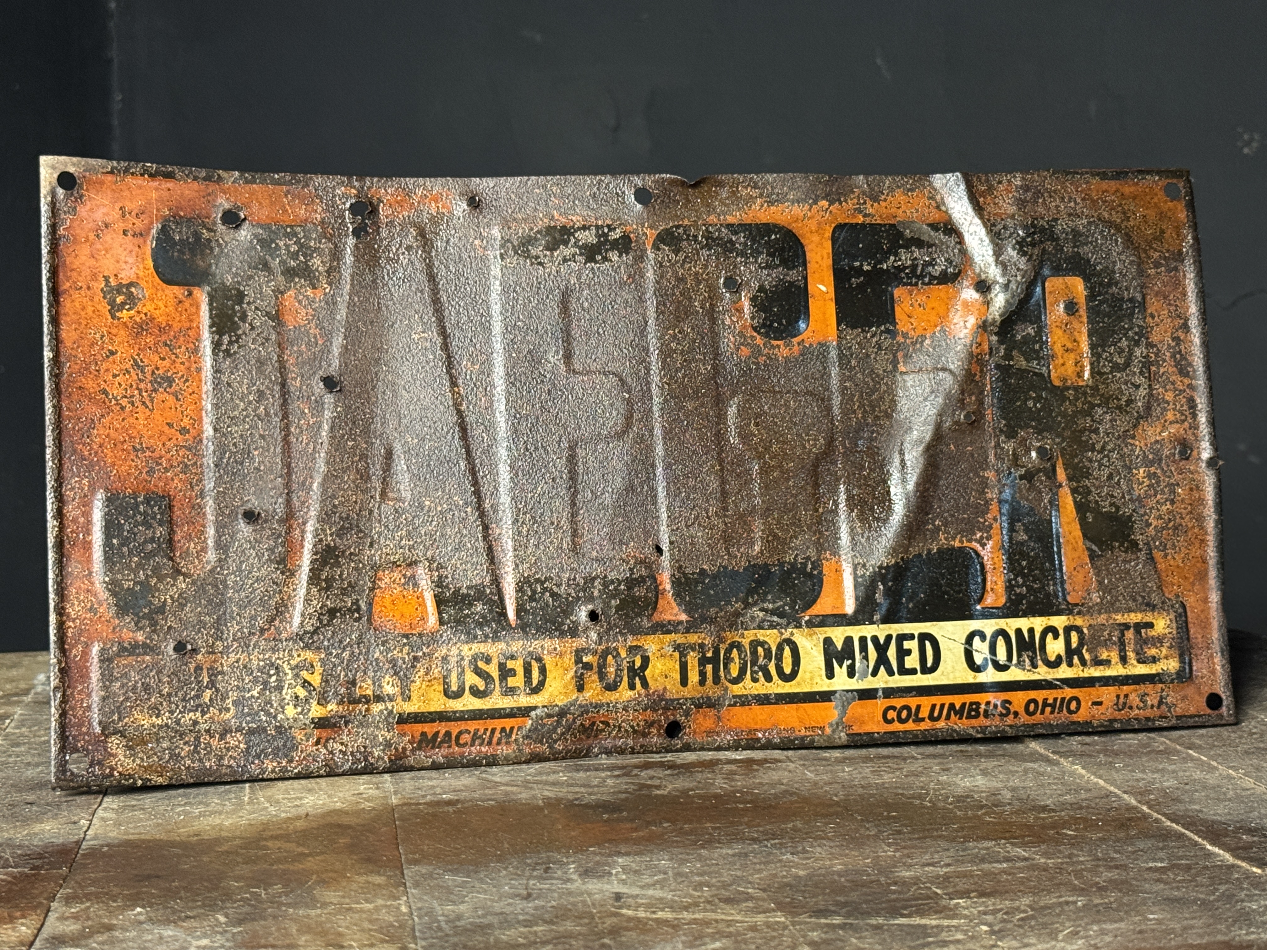 1920s 1930s Jaeger Machine Co Tin Tacker Advertising Sign
