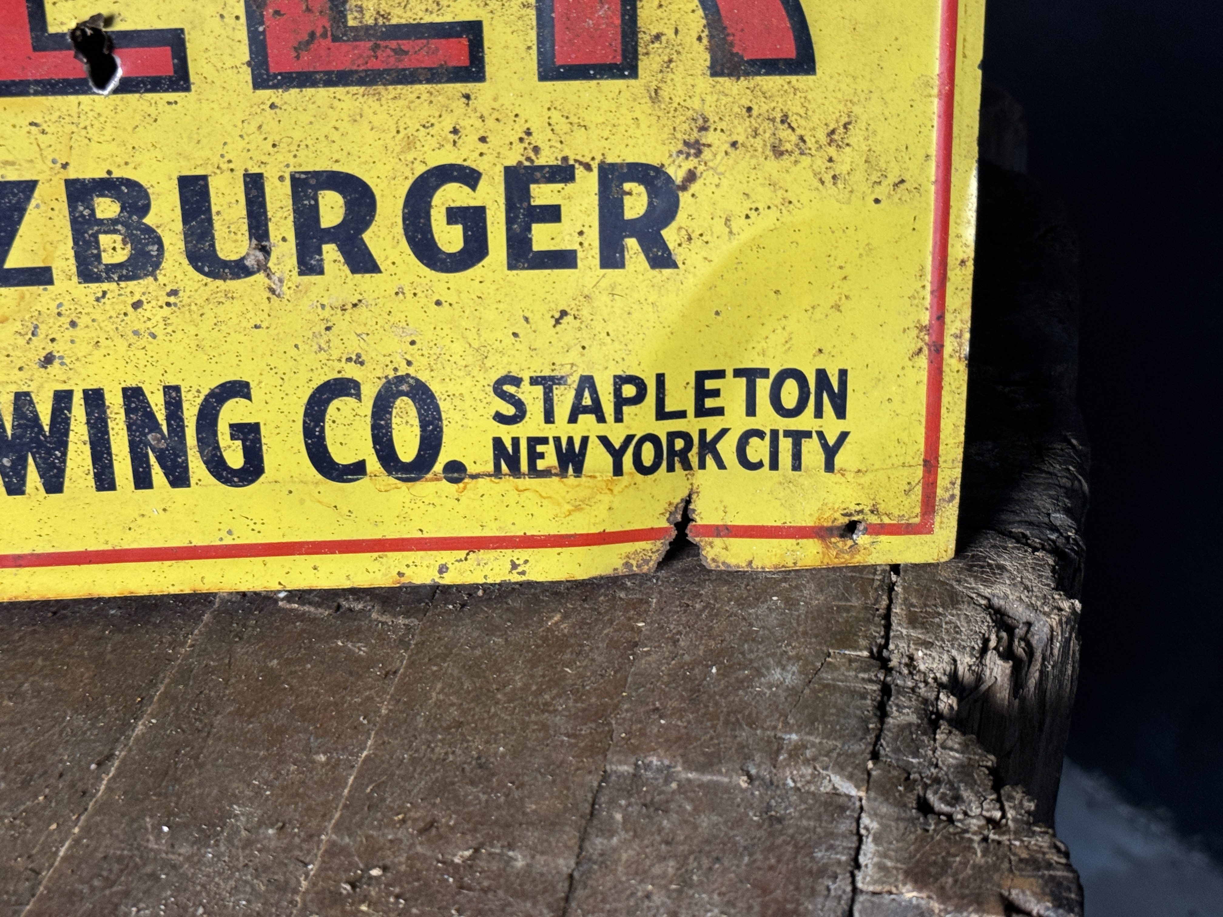 1920s R&H Beer Tin Tacker Sign Rubsam and Horrmann Brewing Co