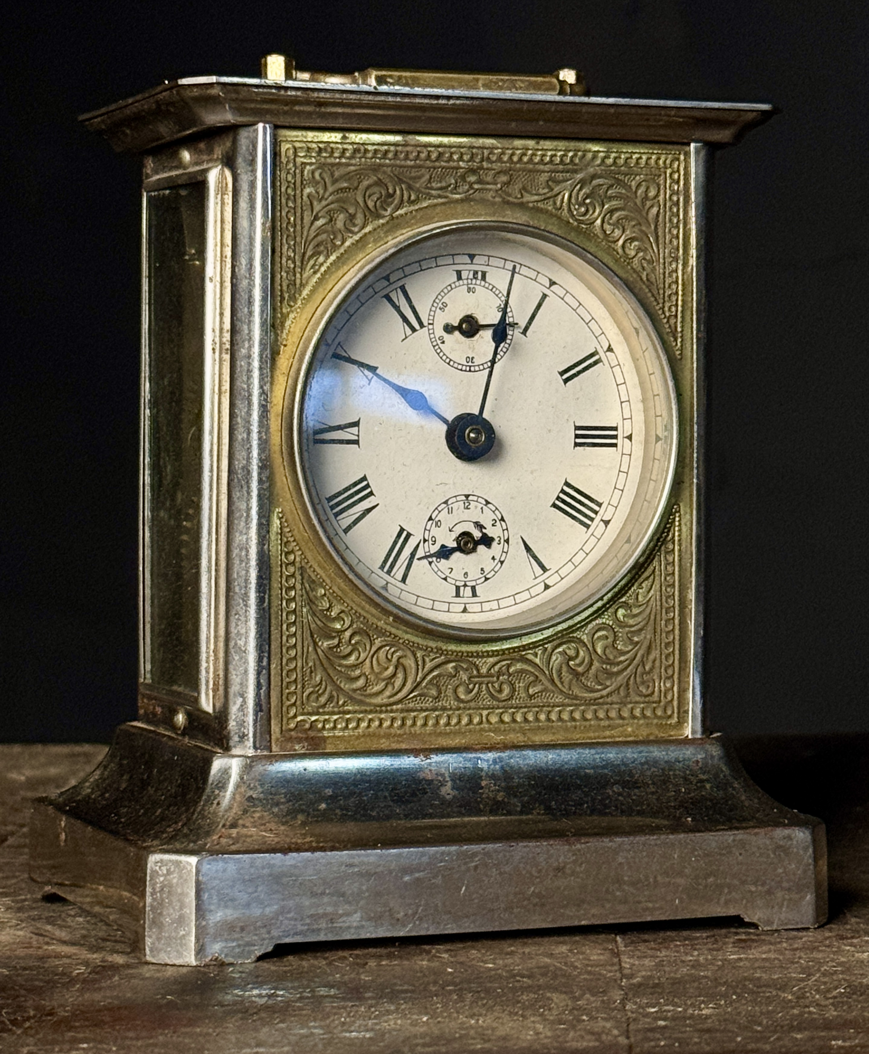 Antique German Musical Alarm Carriage Clock Attributed to Junghans