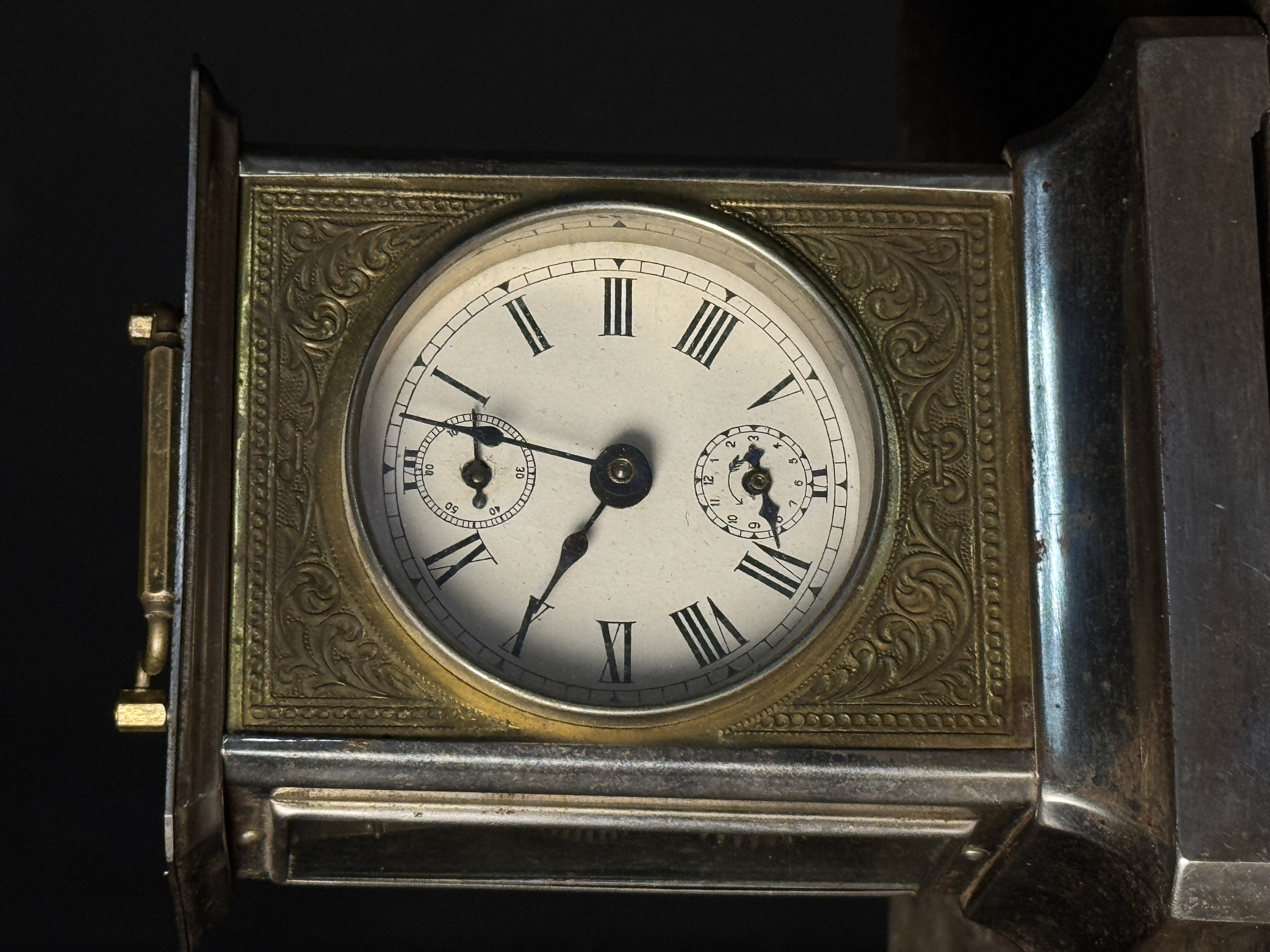 Antique German Musical Alarm Carriage Clock Attributed to Junghans