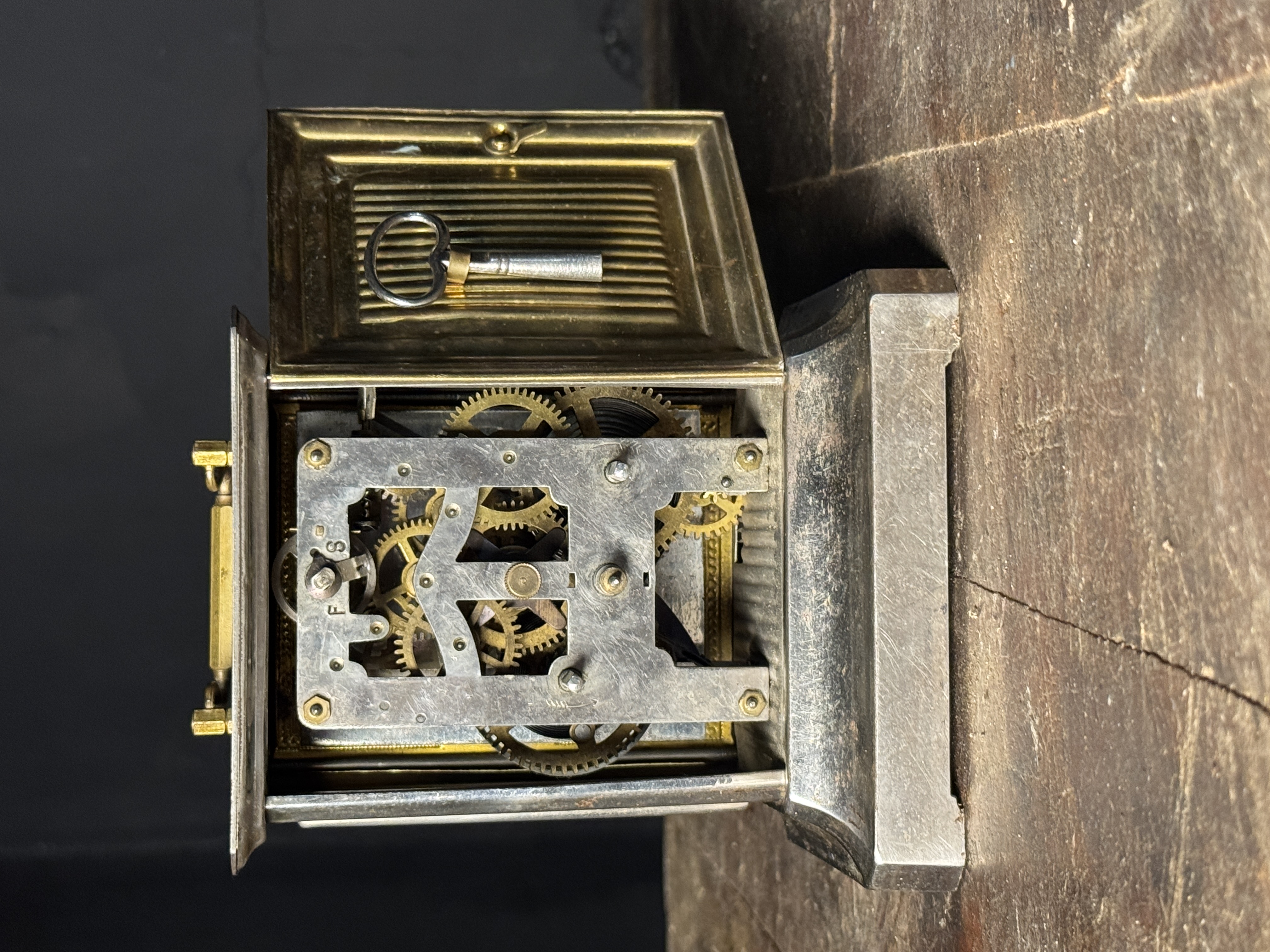 Antique German Musical Alarm Carriage Clock Attributed to Junghans