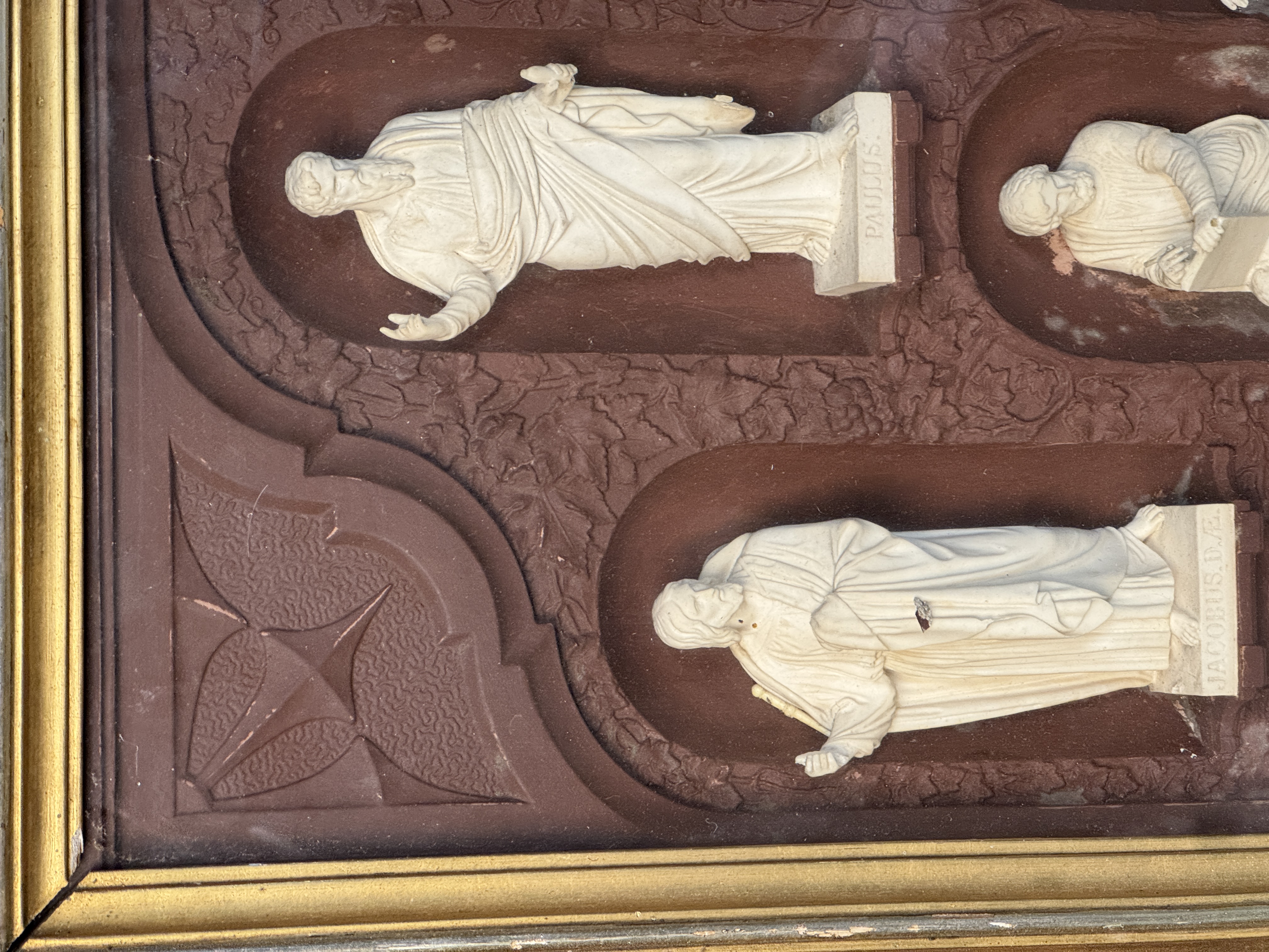 Victorian Shadow Box Display of Christ and the Twelve Apostles