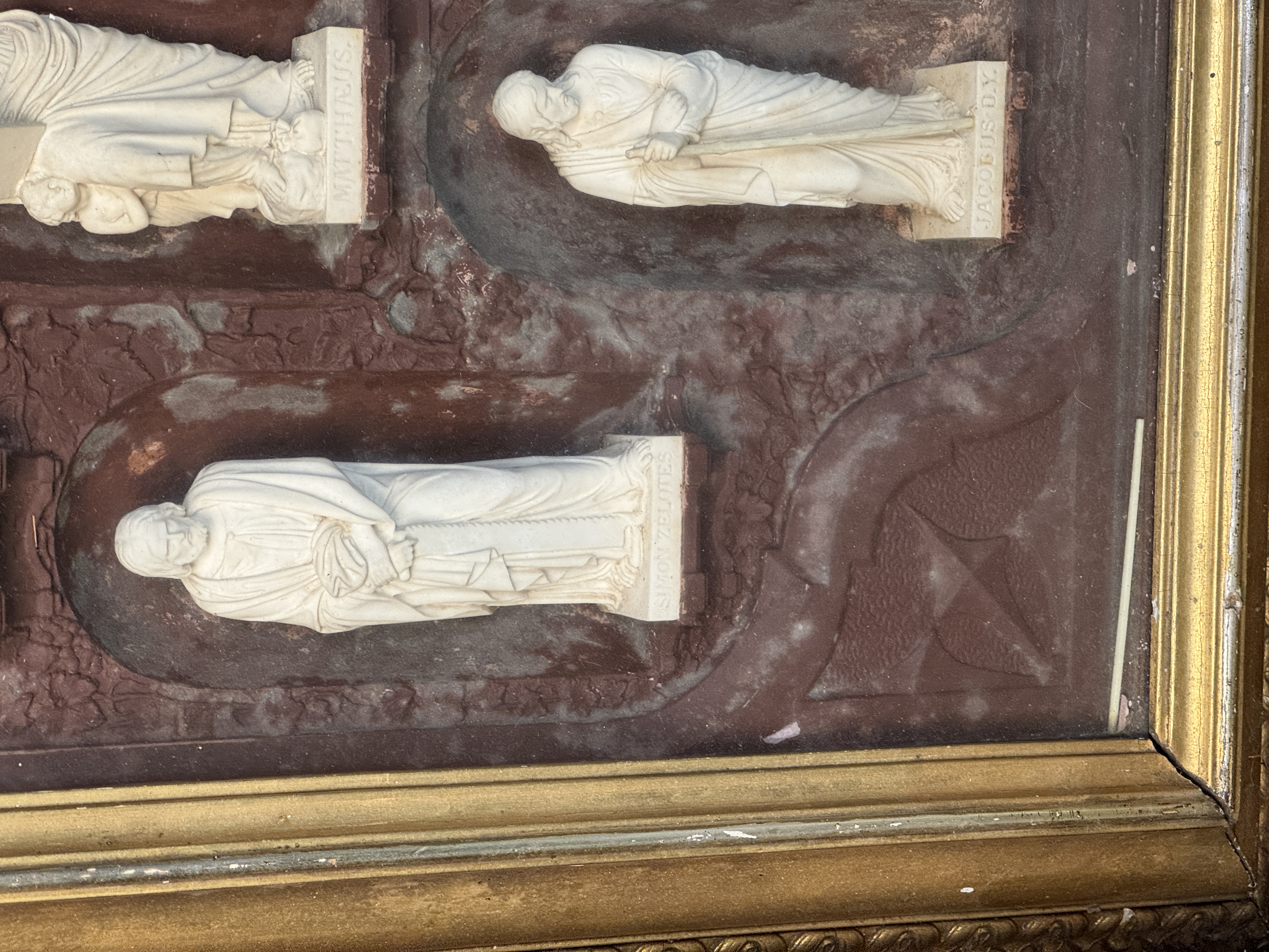 Victorian Shadow Box Display of Christ and the Twelve Apostles