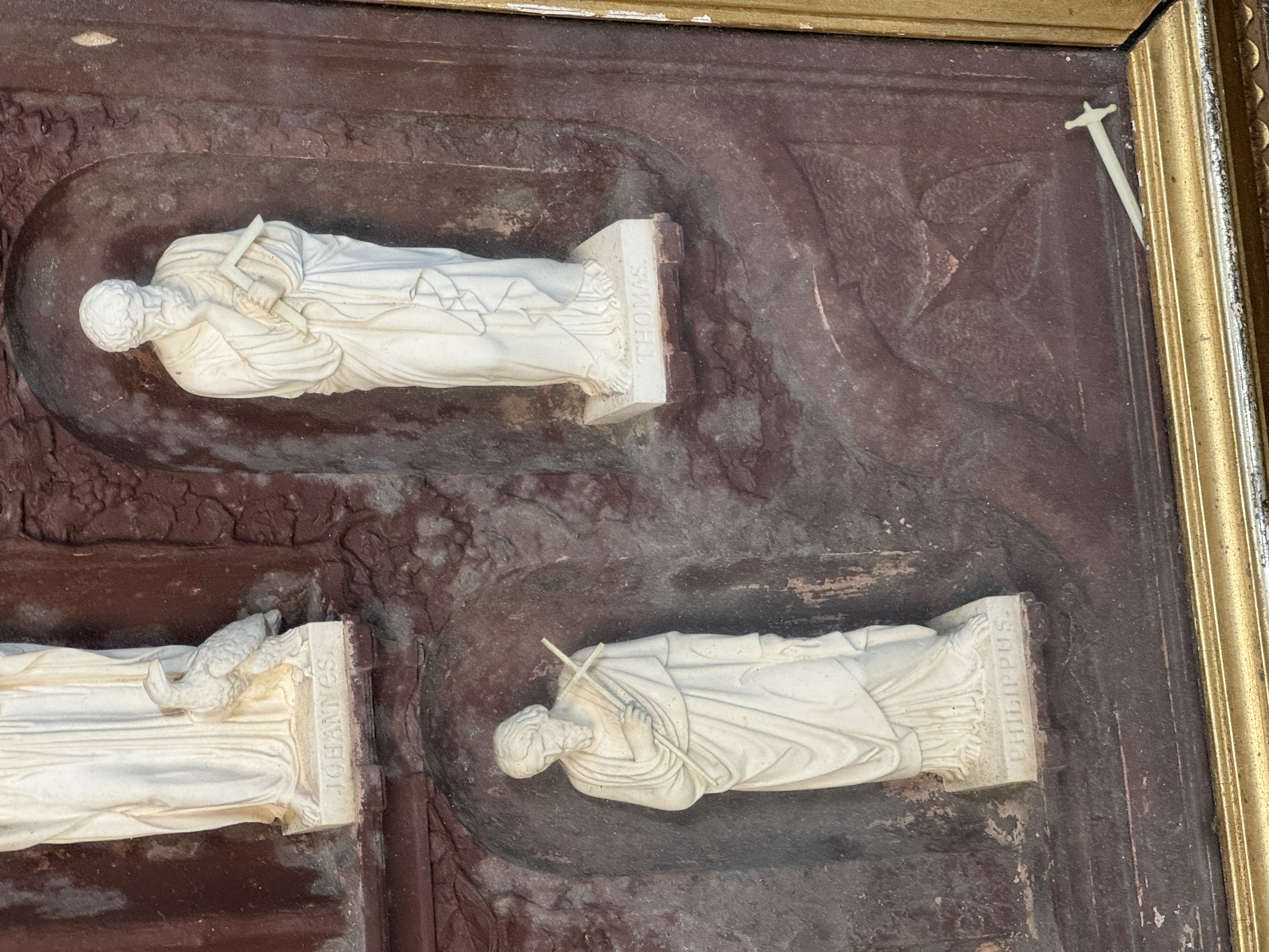 Victorian Shadow Box Display of Christ and the Twelve Apostles