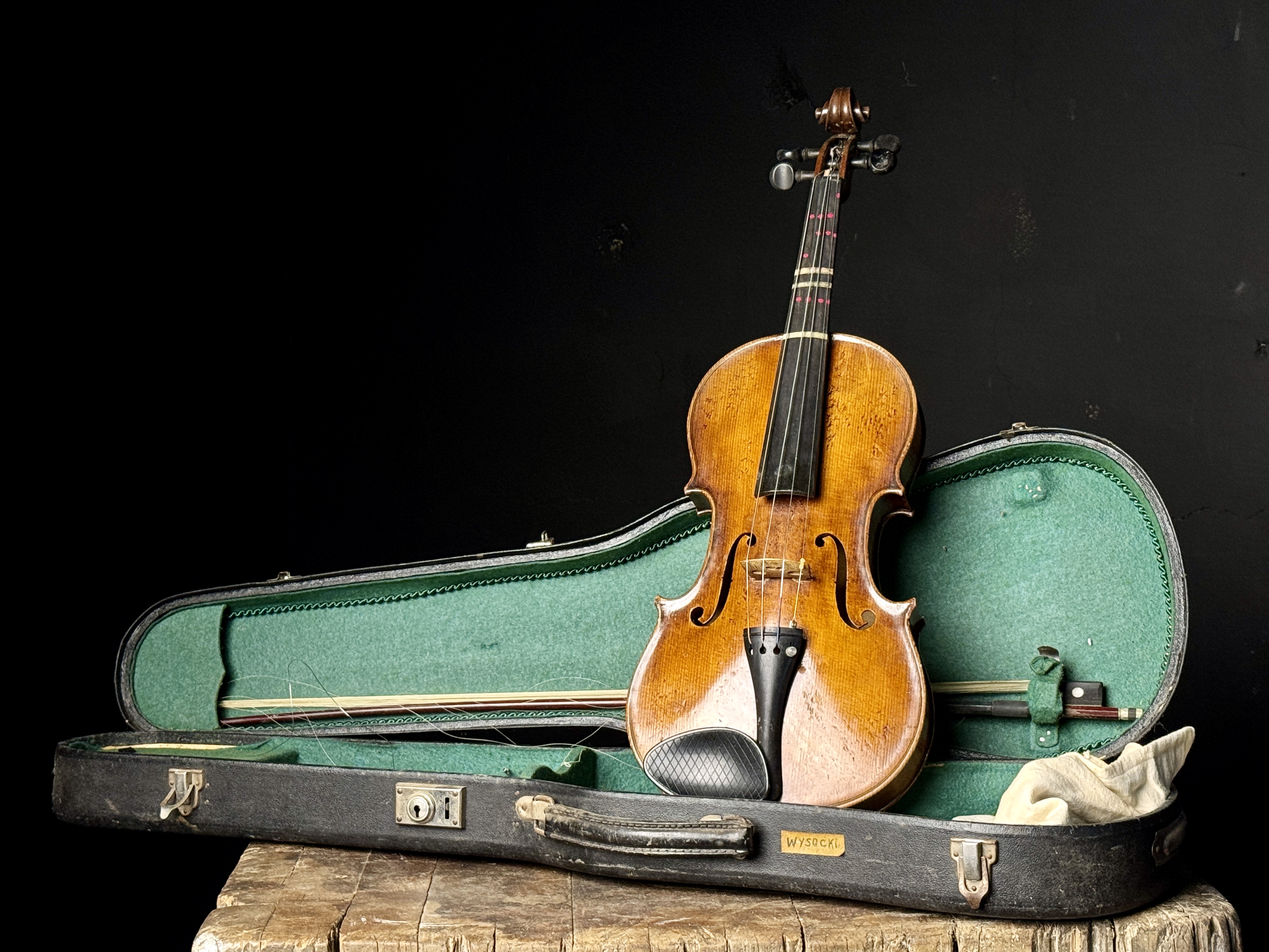 Full-Size Anton Schroetter Master Violin with Bow and Hardshell Case