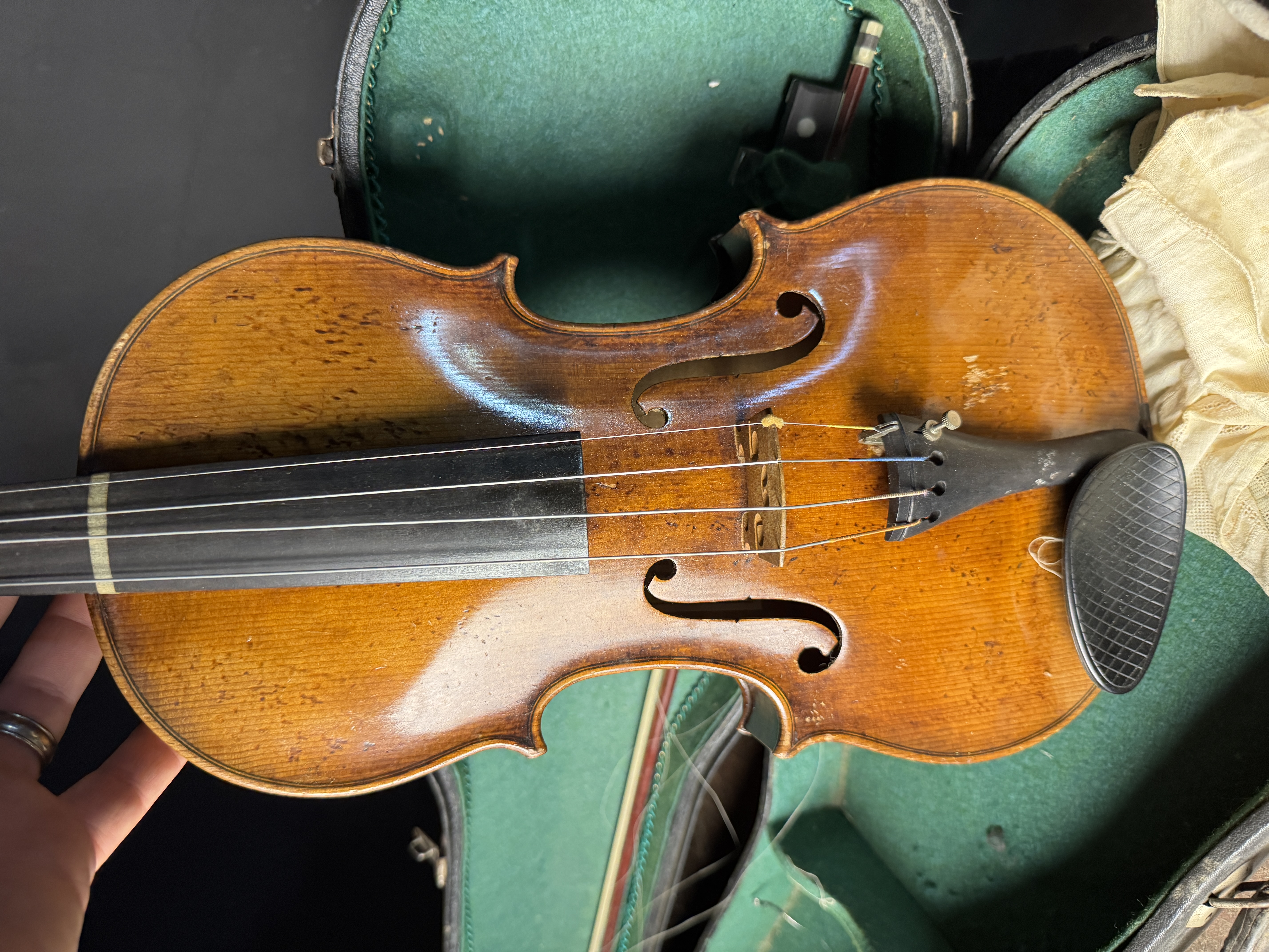 Full-Size Anton Schroetter Master Violin with Bow and Hardshell Case