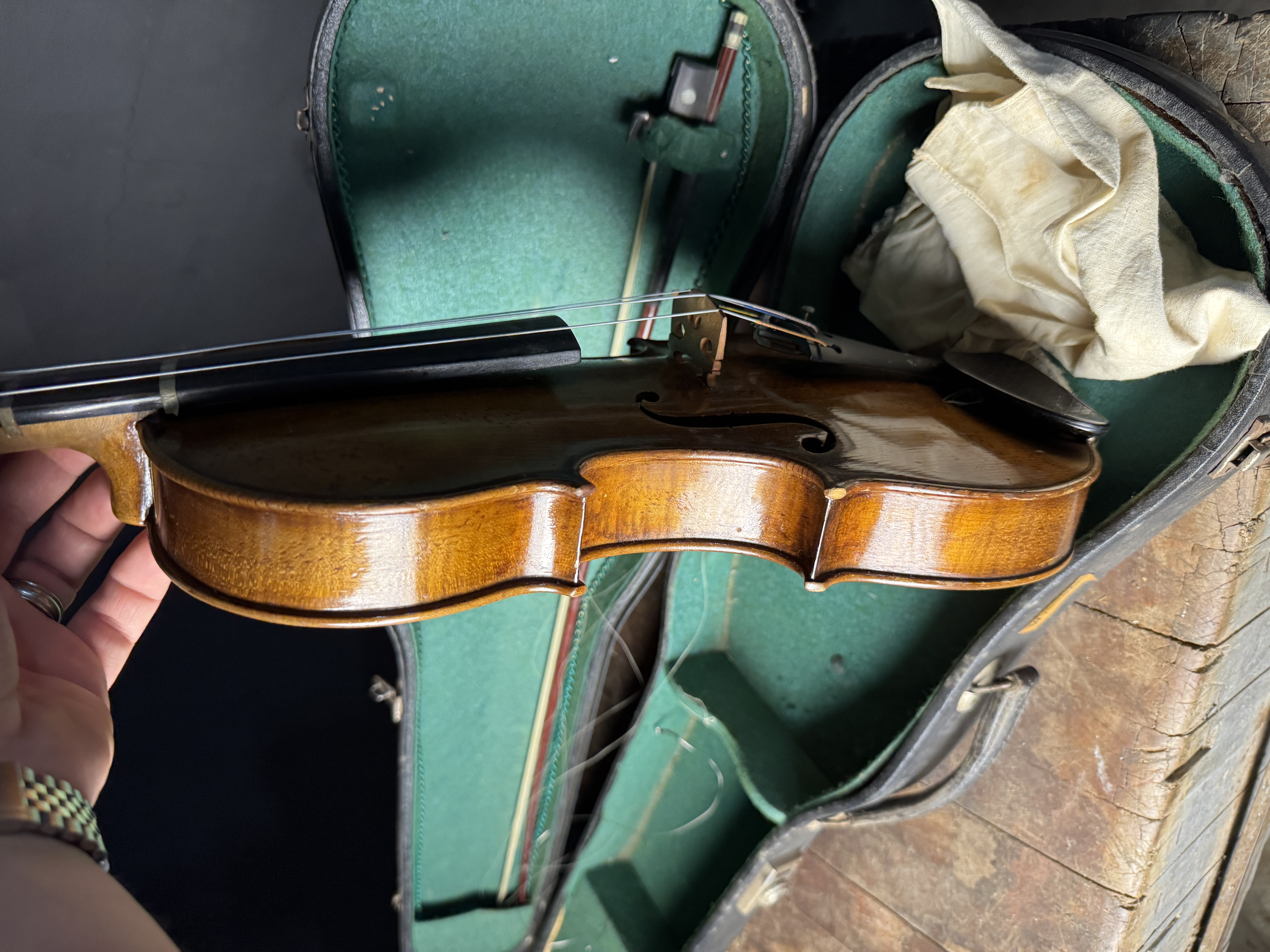 Full-Size Anton Schroetter Master Violin with Bow and Hardshell Case