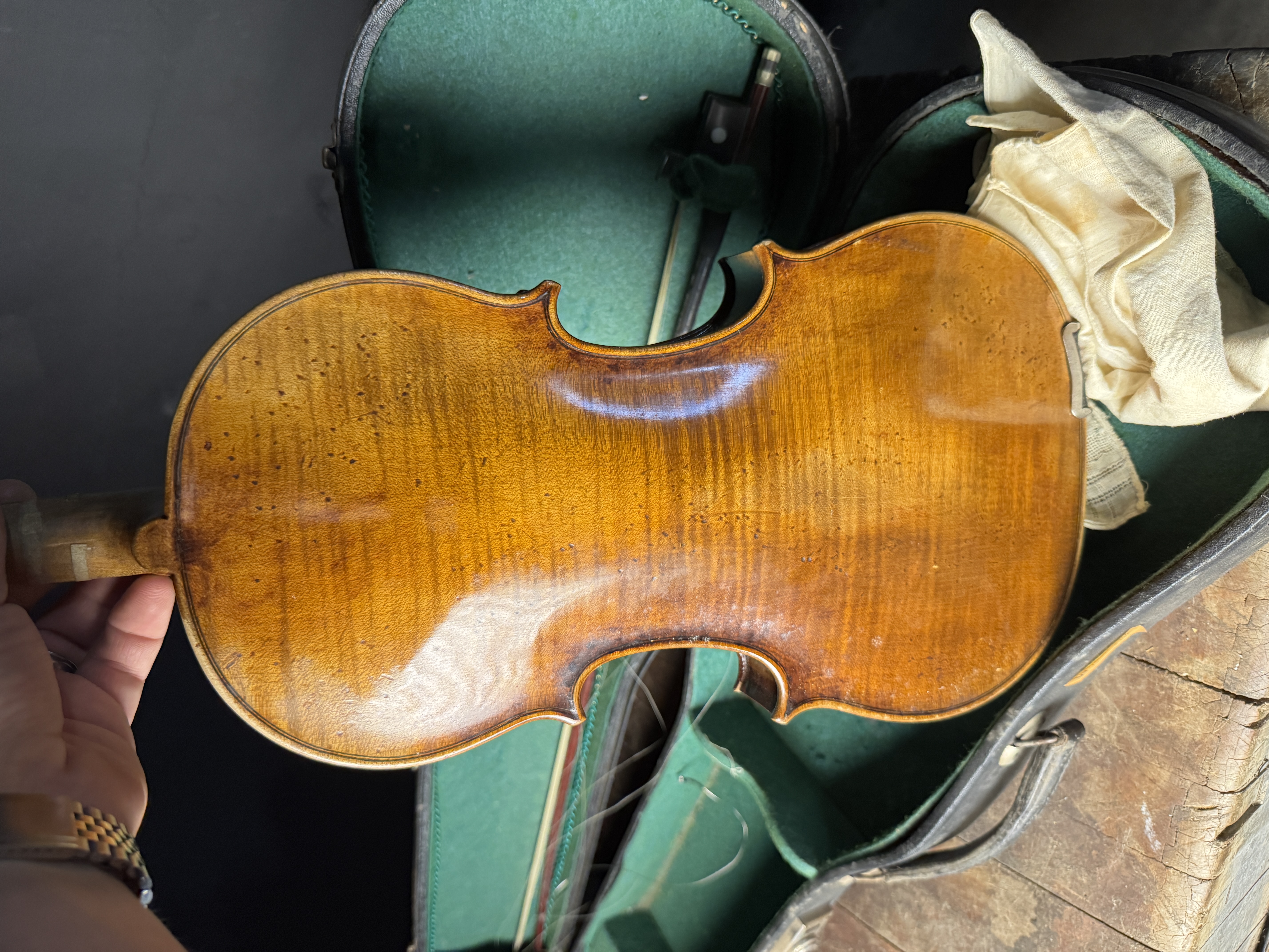 Full-Size Anton Schroetter Master Violin with Bow and Hardshell Case