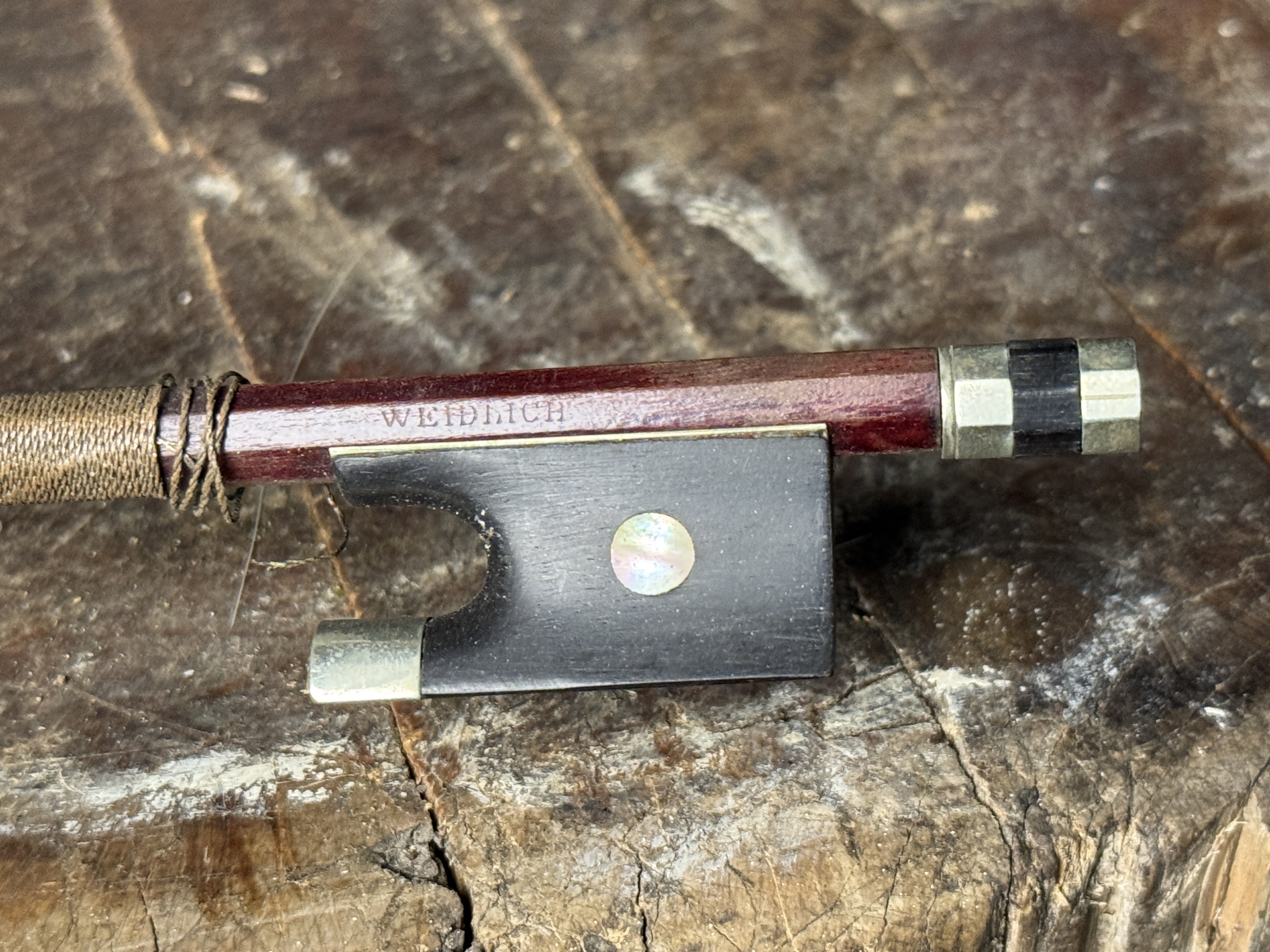 German Full-Size Octagonal Violin Bow Stamped Weidlich