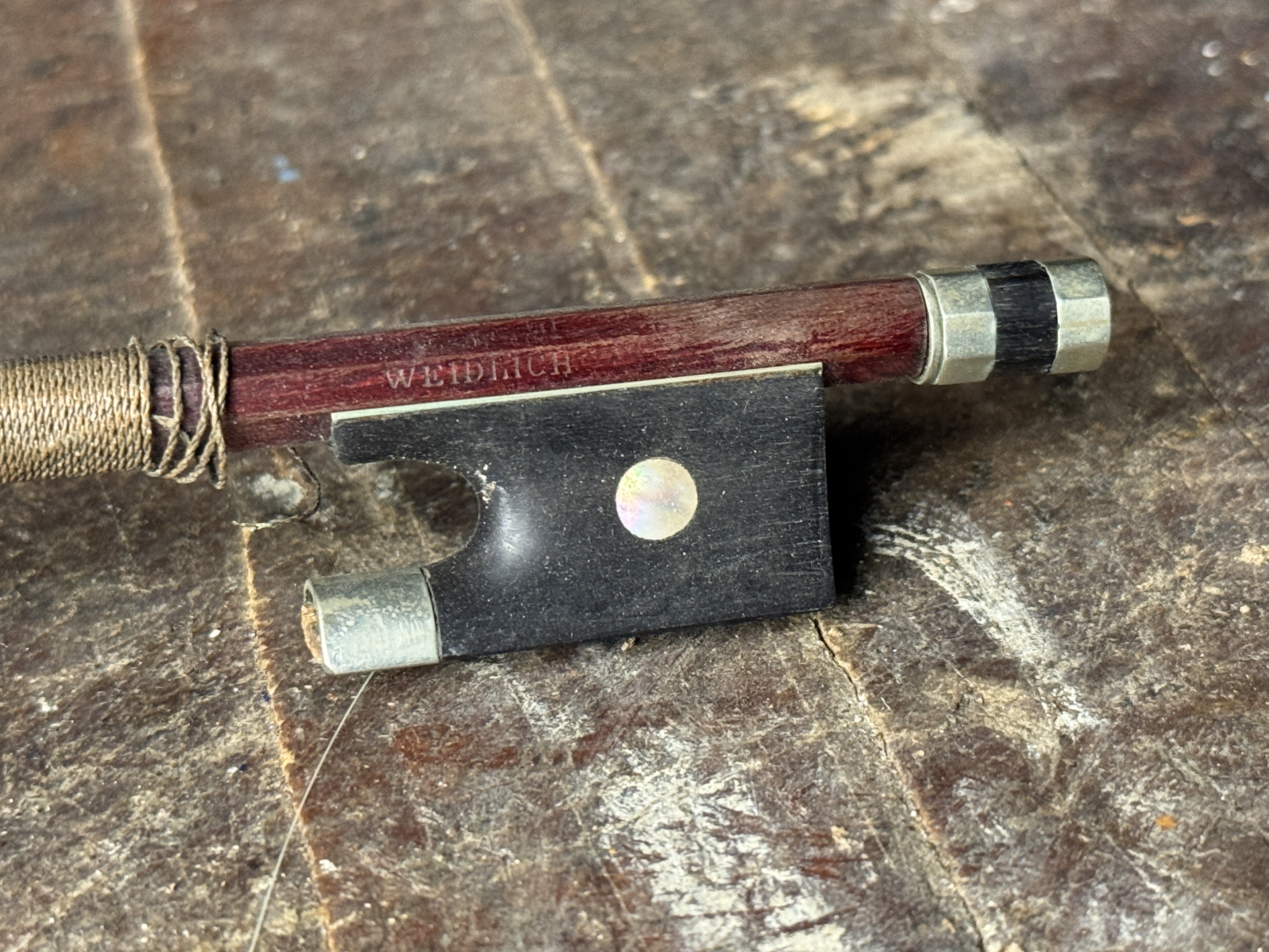 German Full-Size Octagonal Violin Bow Stamped Weidlich