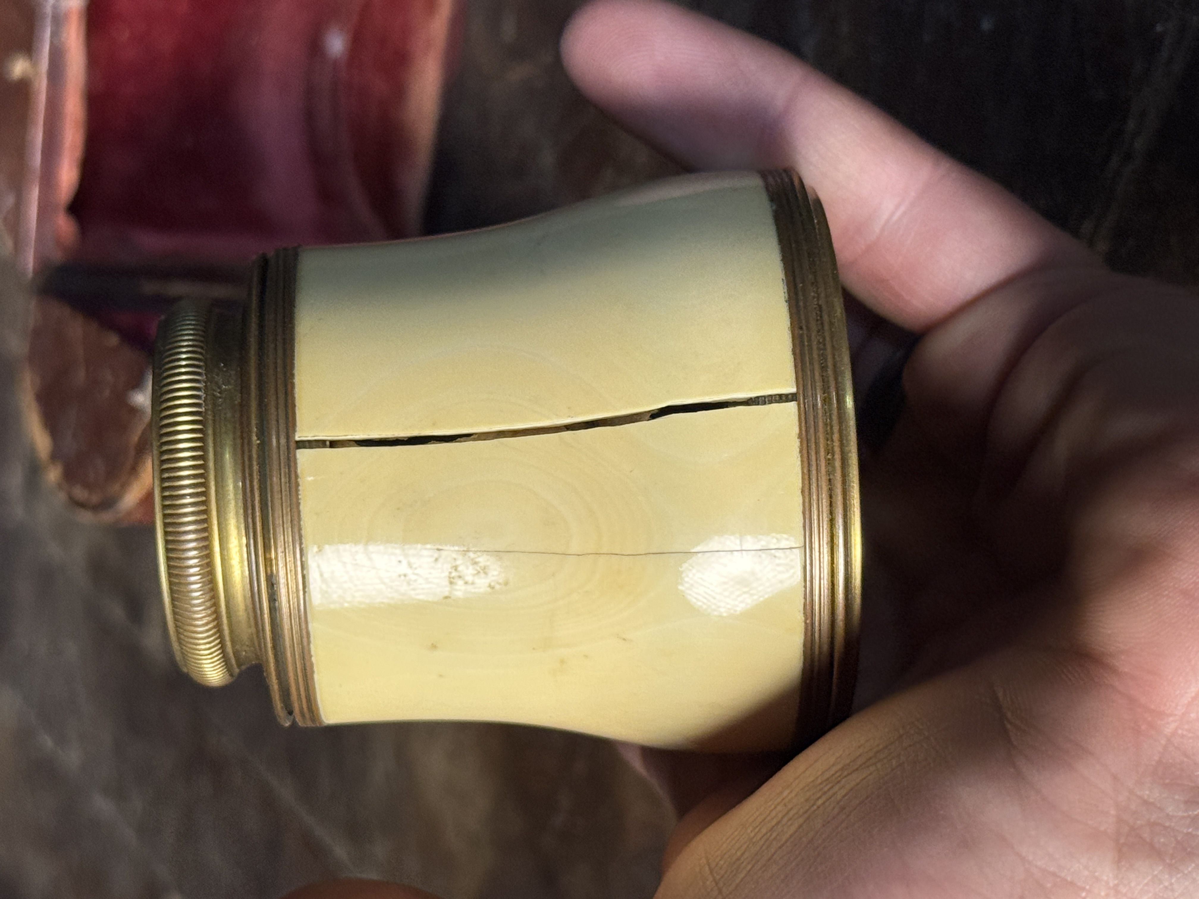 A 19th-Century Brass and Clad Monocular Theater Glass with Original Case