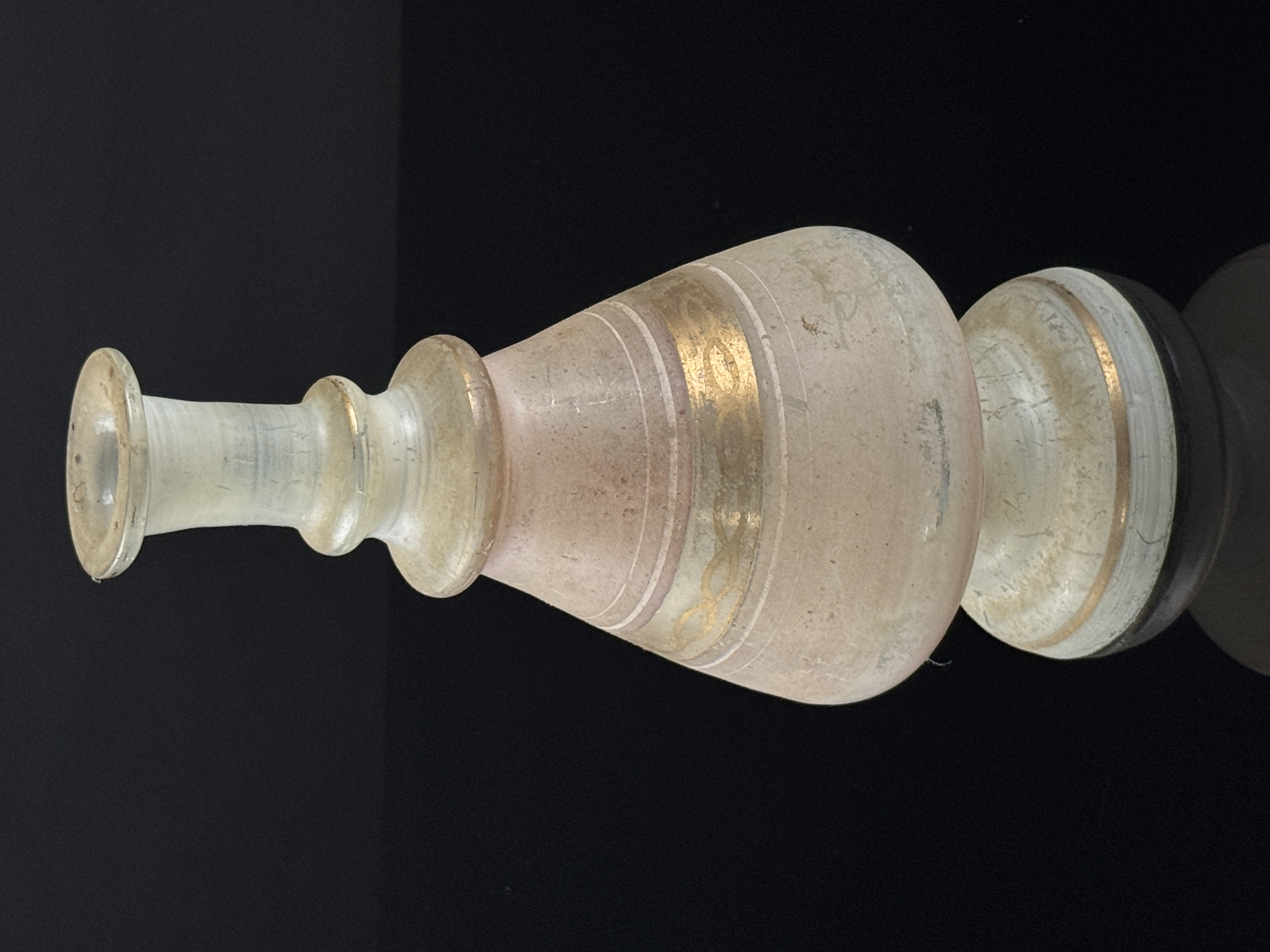 Ancient Islamic Gilded Glass Bottle
