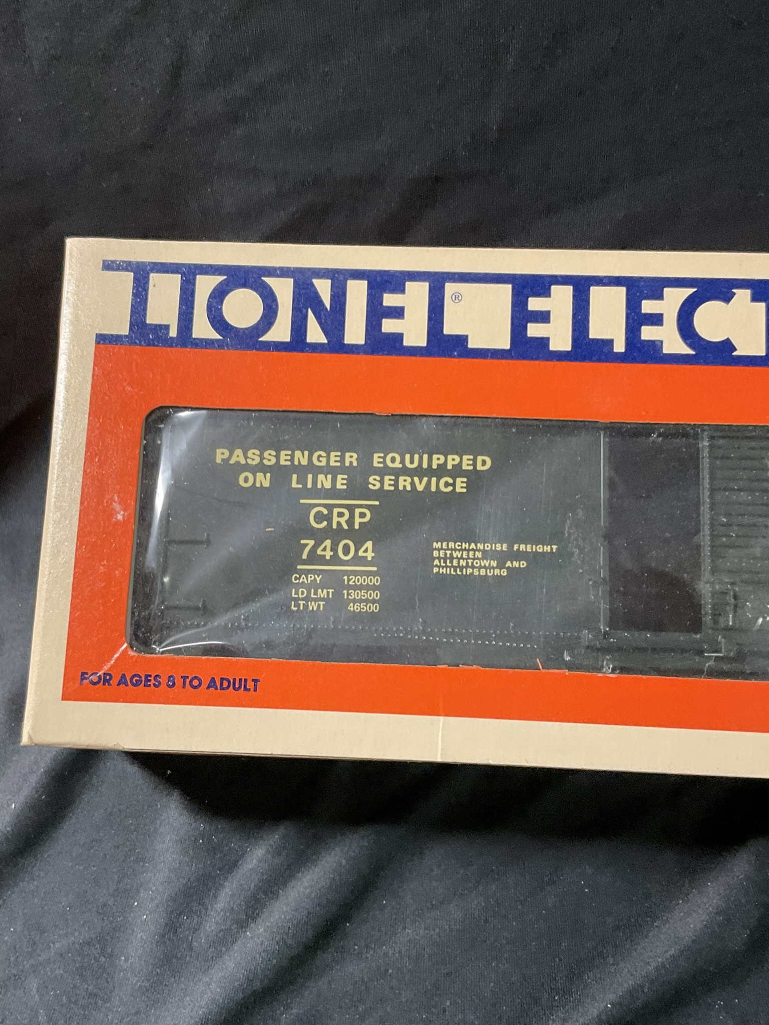 Lionel O Gauge Jersey Central Lines Box Car 6-7404 in Original Window Box