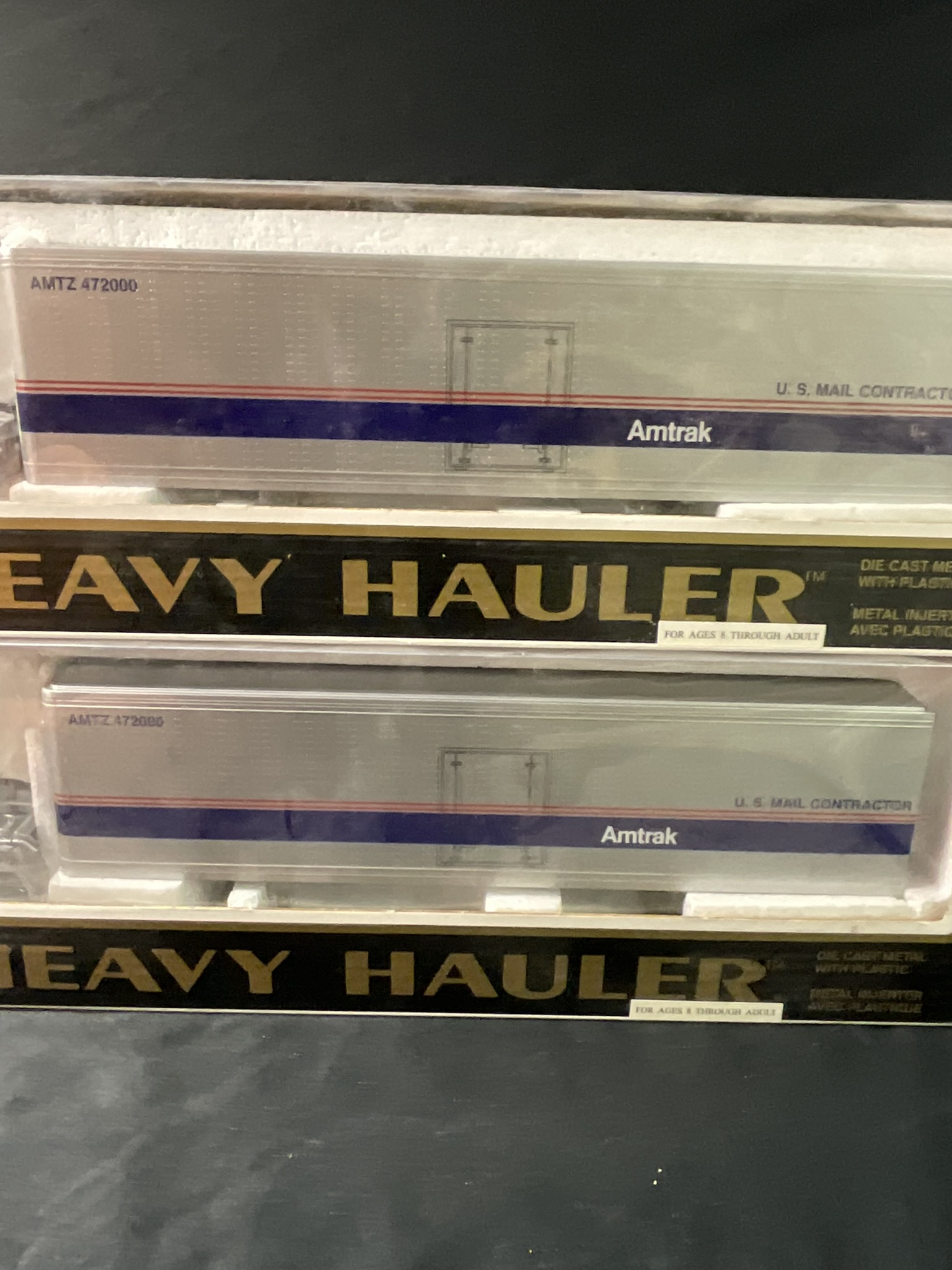 A Pair of K-Line Heavy Hauler Amtrak Model Tractor-Trailers in Original Boxes
