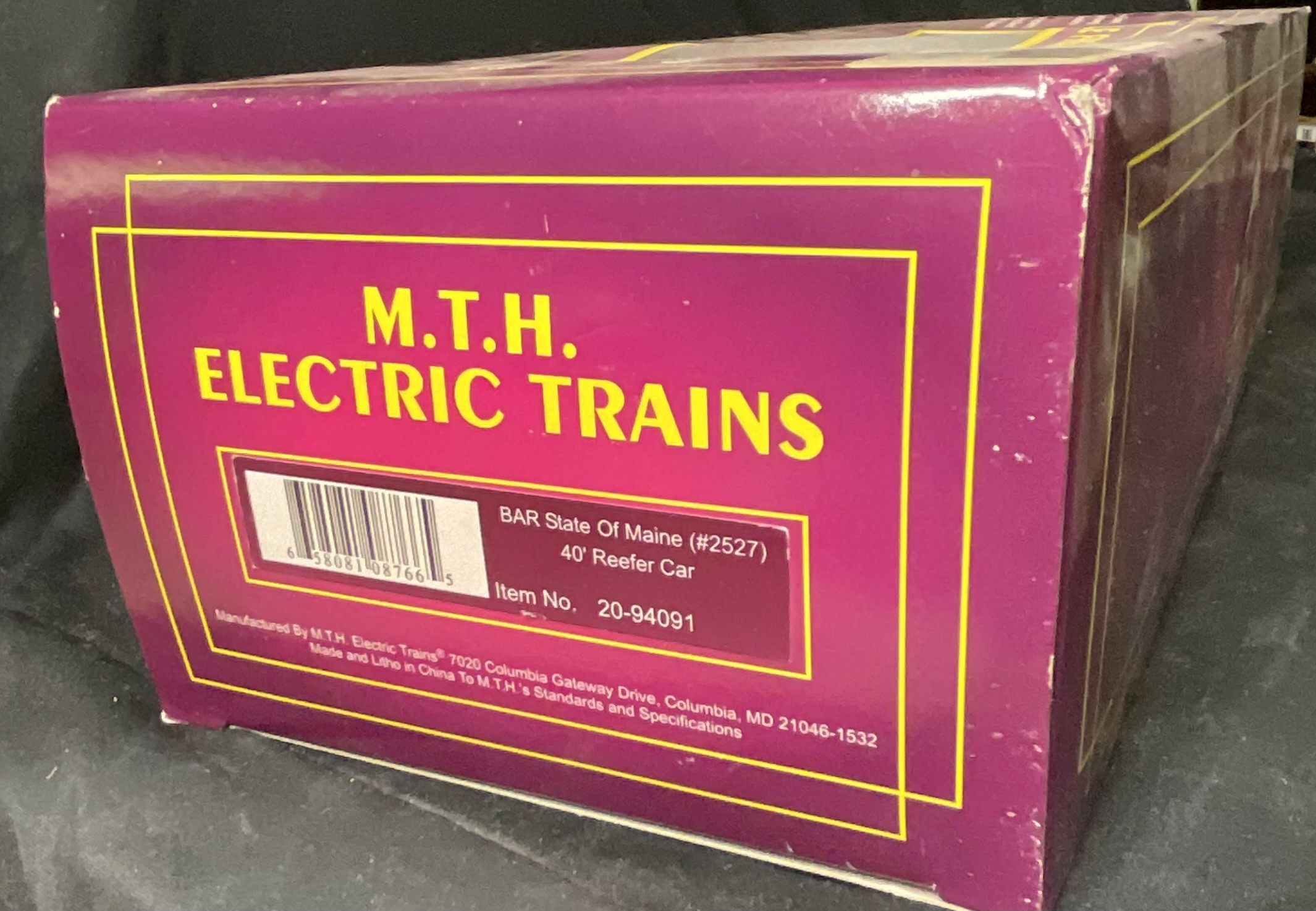 M.T.H. Electric Trains O Scale Bangor and Aroostook State of Maine Reefer Car 20-94091