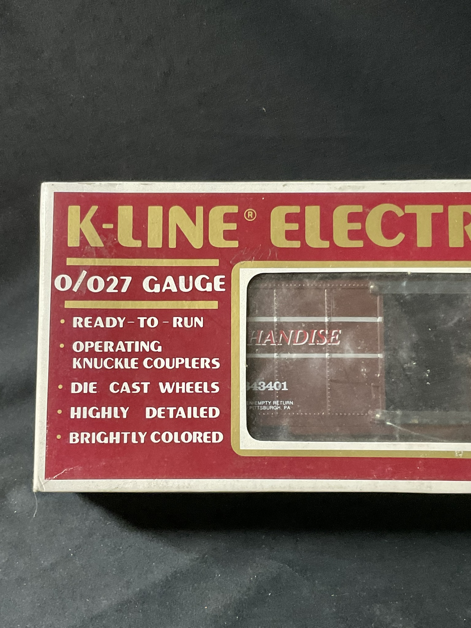 K-Line O/O27 Gauge Pennsylvania Railroad Merchandise Service Boxcar K643401 in Original Box