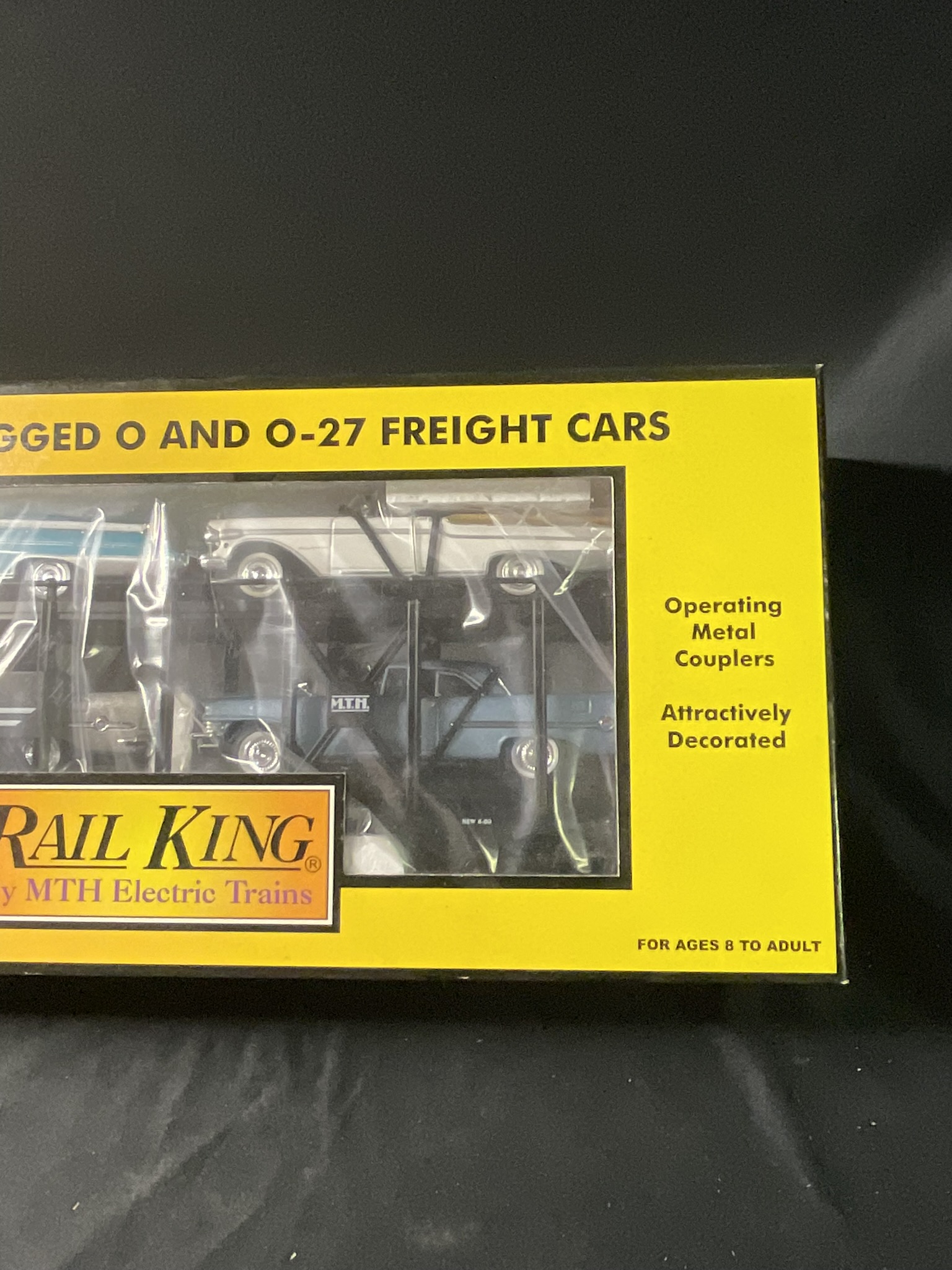 MTH RailKing 30-7676 Double Deck Auto Carrier with ERTL Automobiles