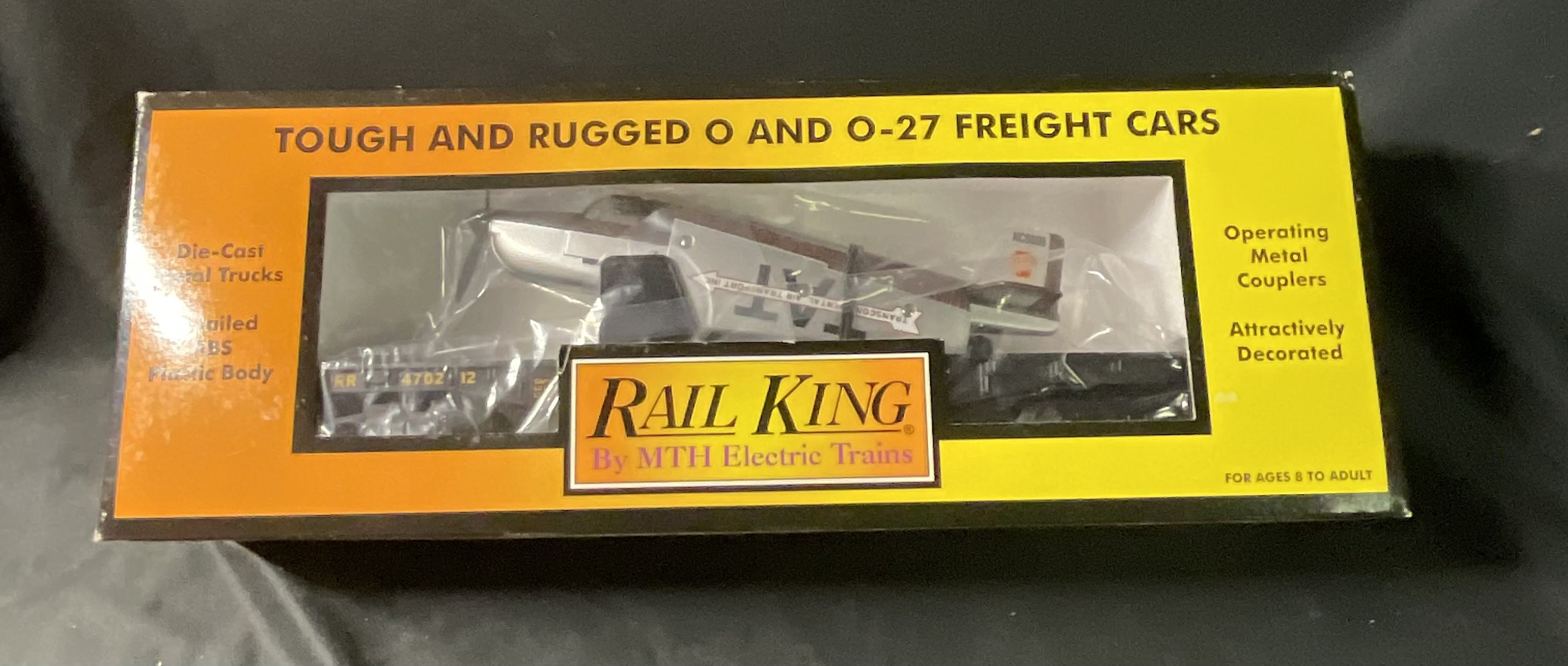 MTH RailKing O-Gauge Pennsylvania Railroad Flatcar with Airplane Load 30-76229