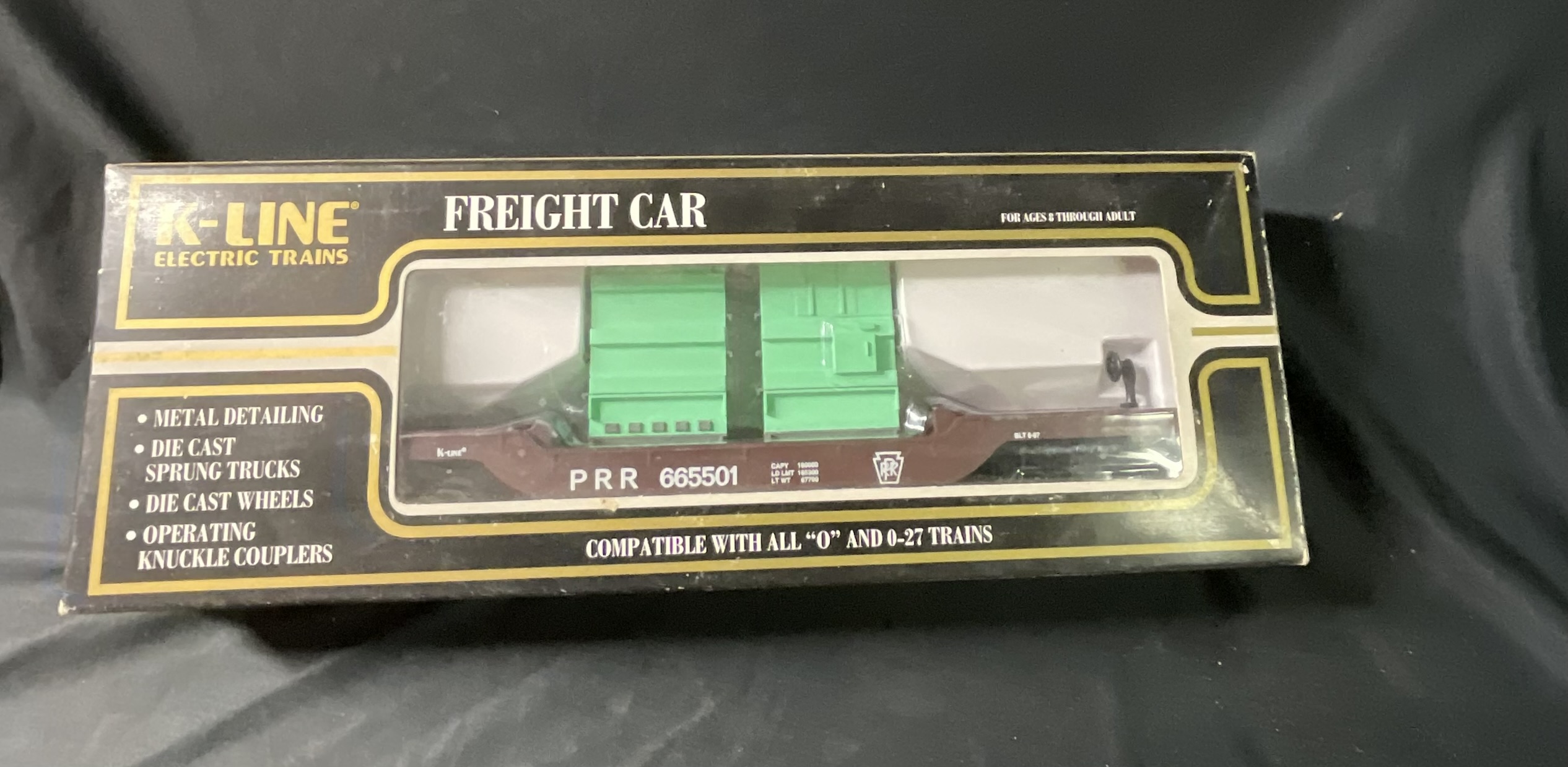 K-Line O-Gauge Pennsylvania Railroad Depressed Center Flat Car with Transformer Loads K-665501