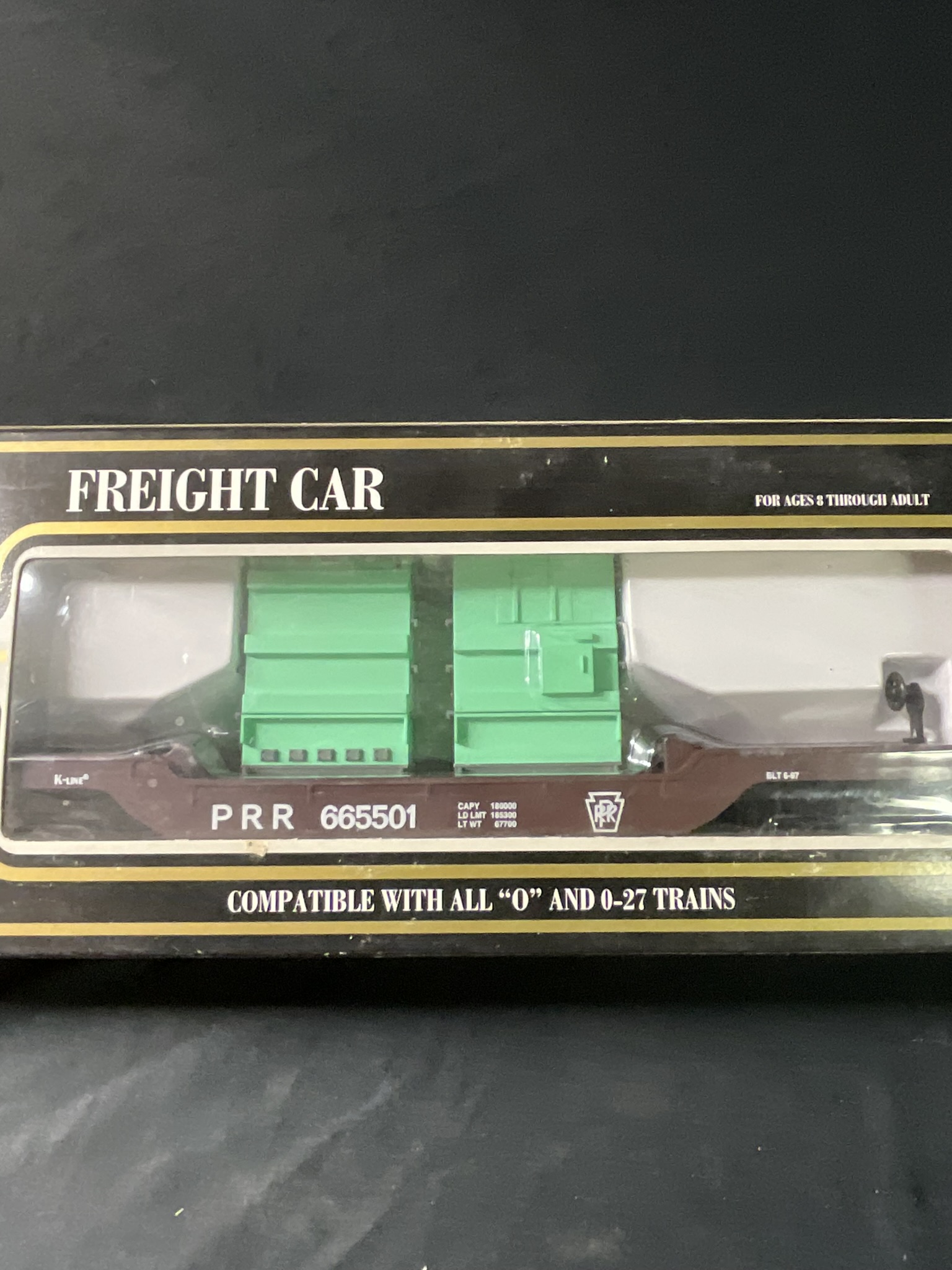 K-Line O-Gauge Pennsylvania Railroad Depressed Center Flat Car with Transformer Loads K-665501