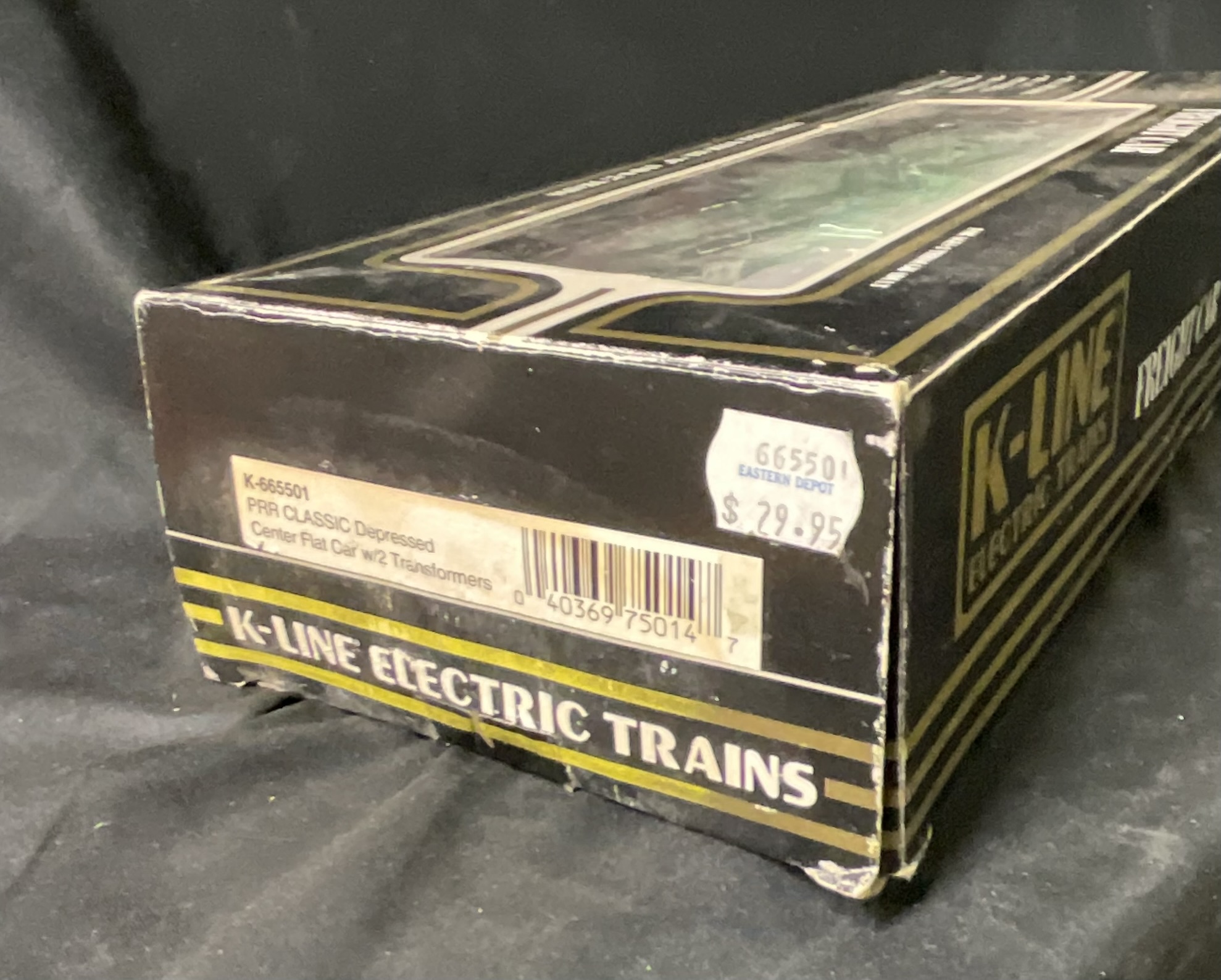 K-Line O-Gauge Pennsylvania Railroad Depressed Center Flat Car with Transformer Loads K-665501