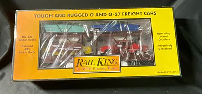 RailKing by MTH Electric Trains Auto Carrier with Ertl Automobiles 30-7628. RailKing by MTH 