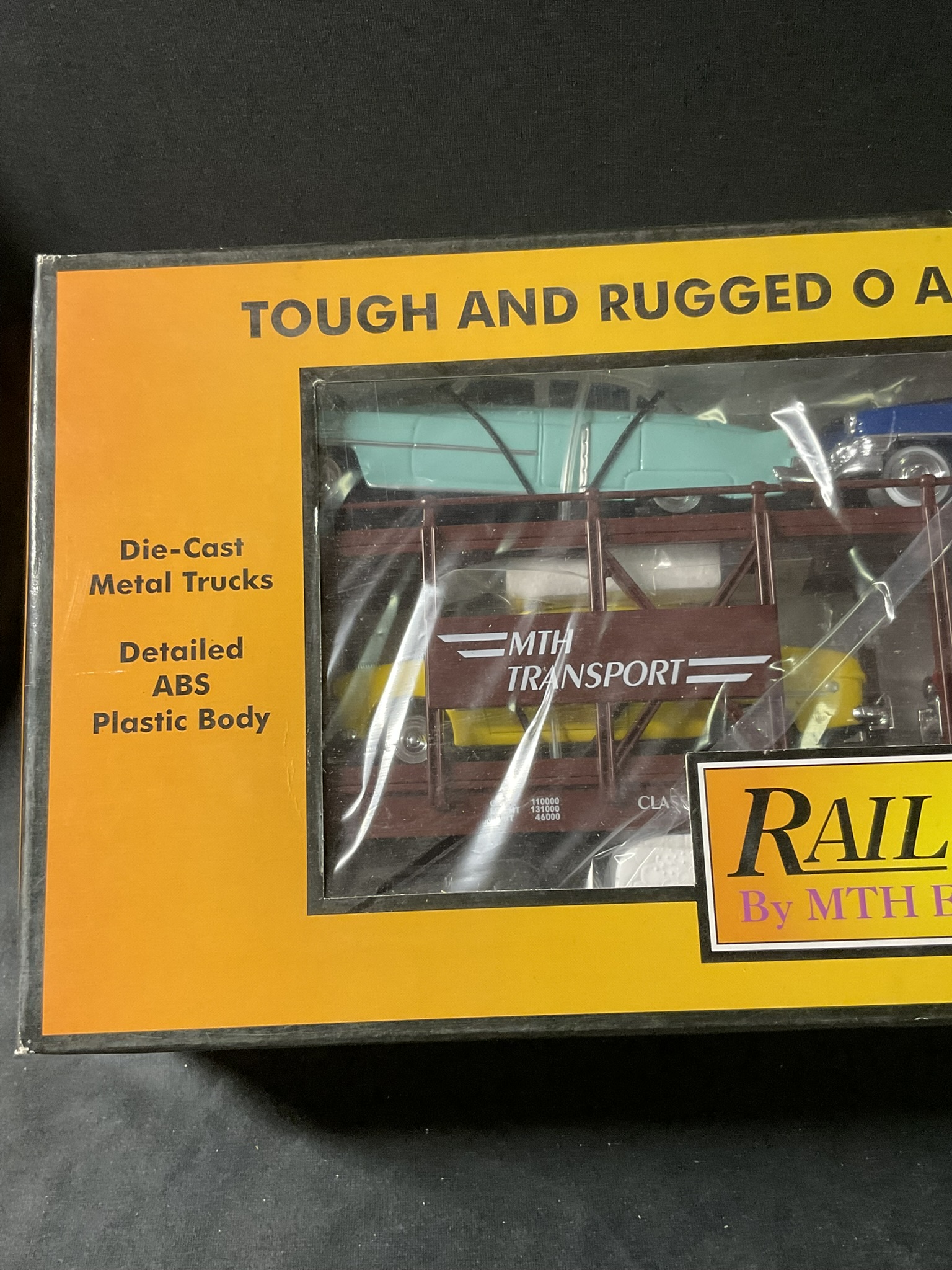 RailKing by MTH Electric Trains Auto Carrier with Ertl Automobiles 30-7628