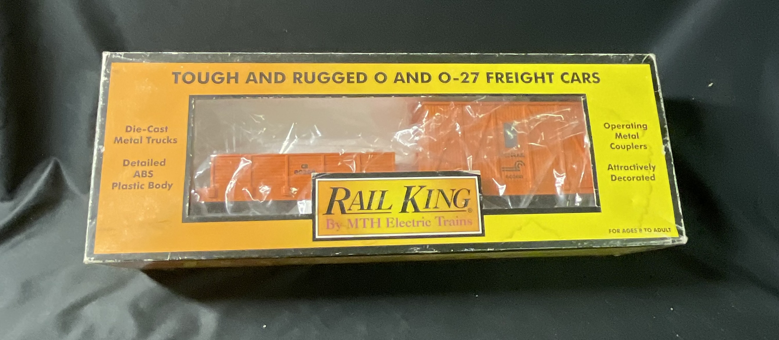 A Pair of RailKing by MTH Electric Trains O Gauge Conrail Crane Tender Cars