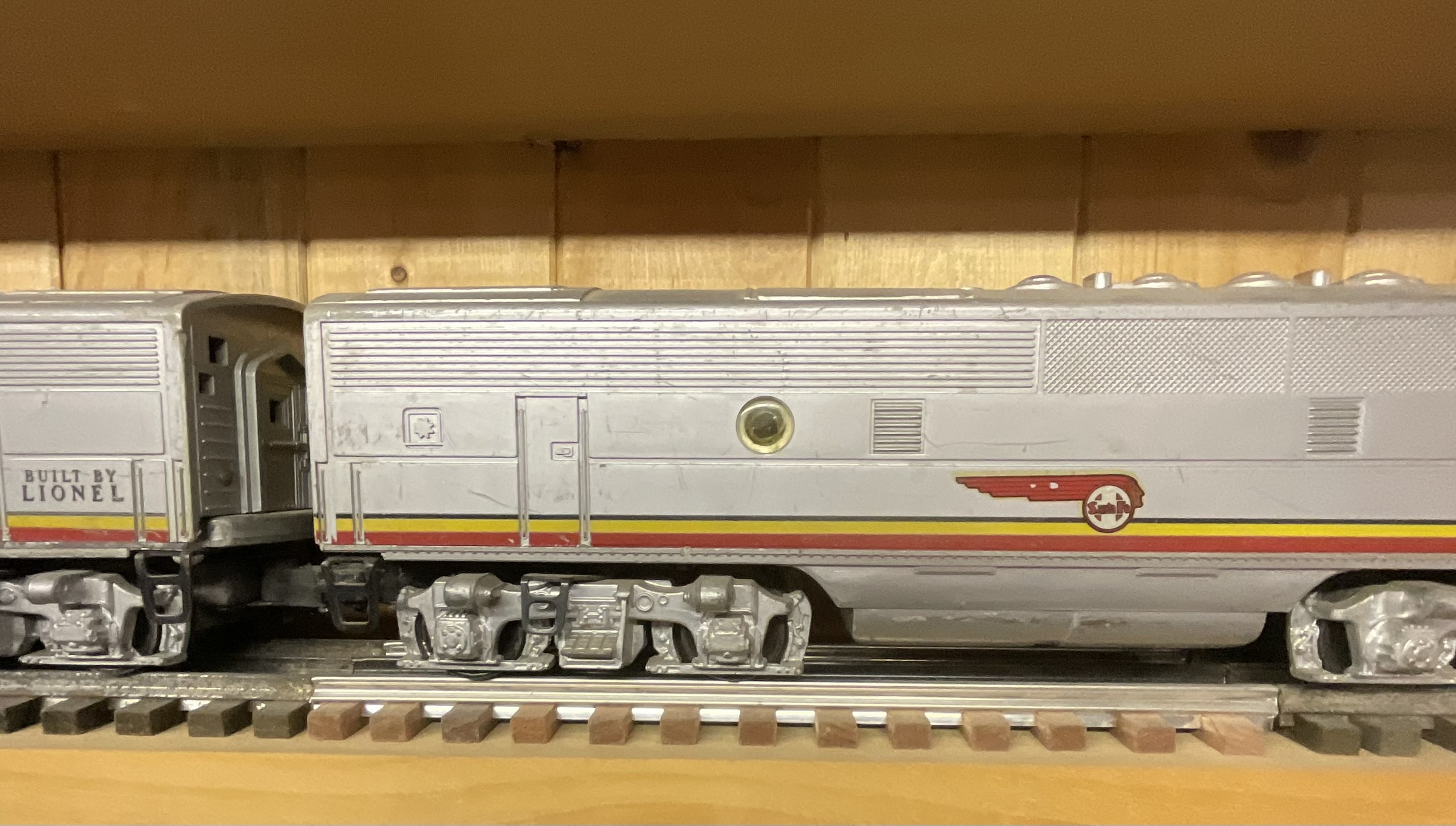 Three Lionel No. 2343 Santa Fe F3 A-B-A Diesel Locomotive Units