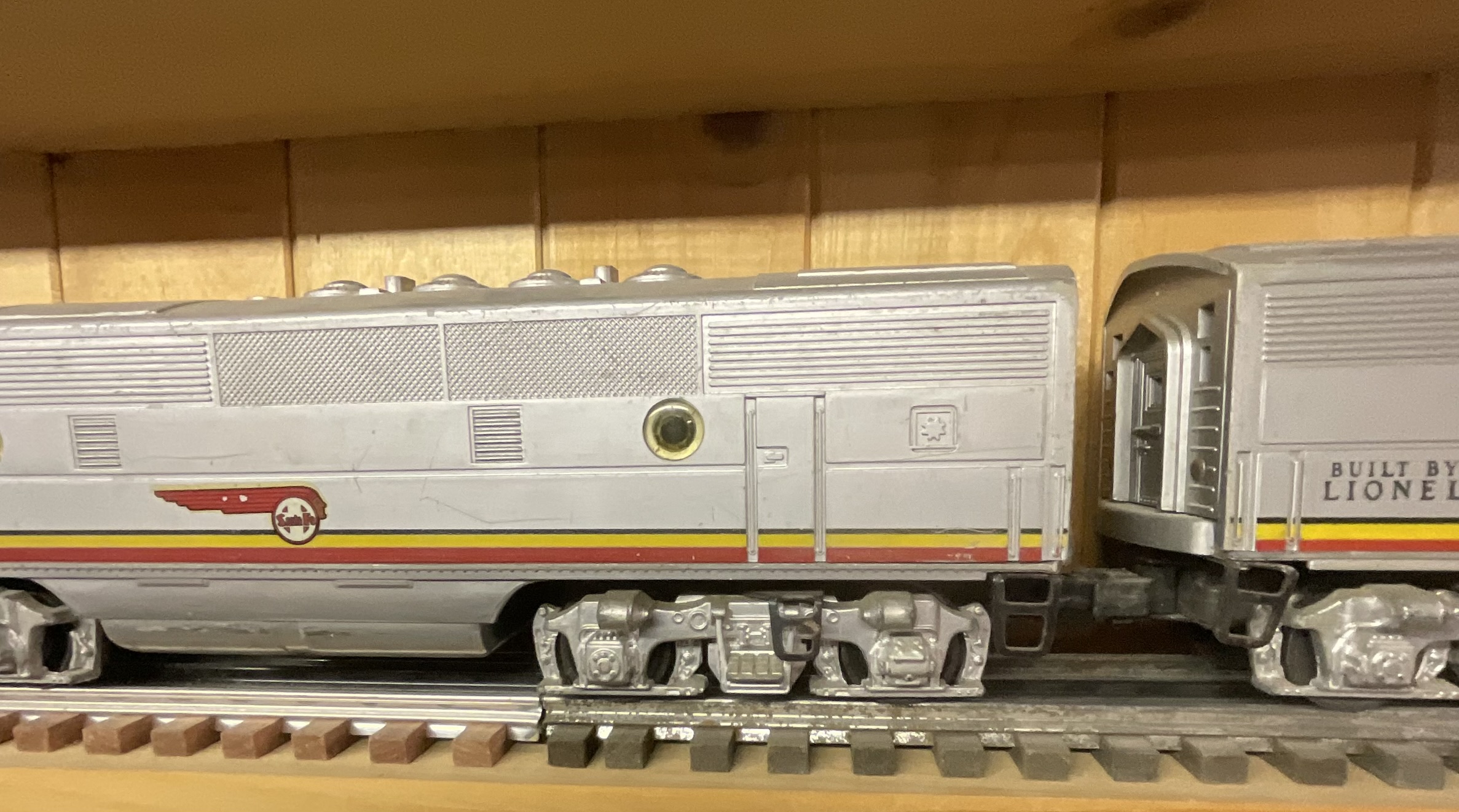 Three Lionel No. 2343 Santa Fe F3 A-B-A Diesel Locomotive Units