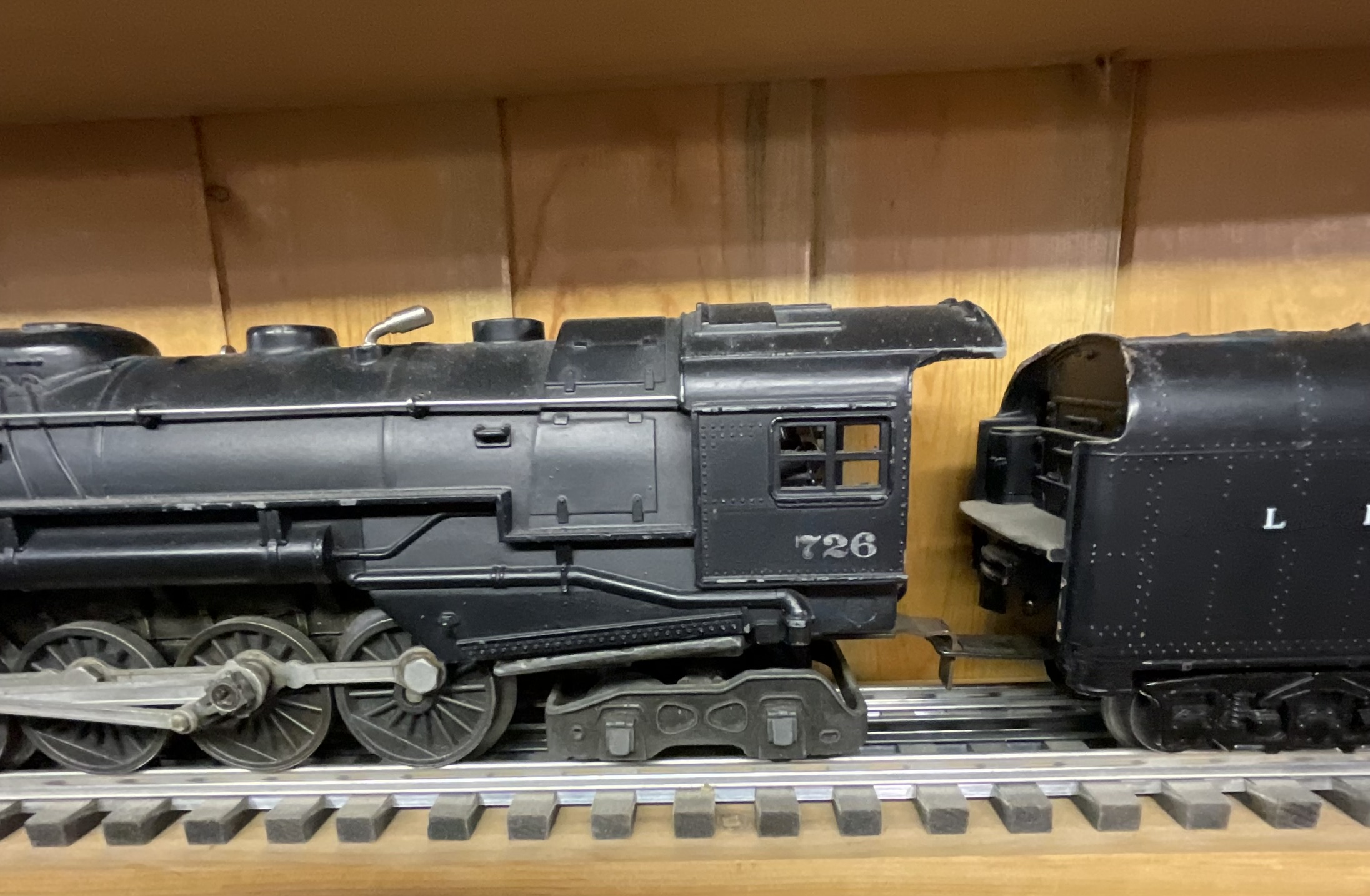 A Set of Vintage Lionel Postwar O-Gauge Model Train Items Featuring a 726 Berkshire Steam Locomotive