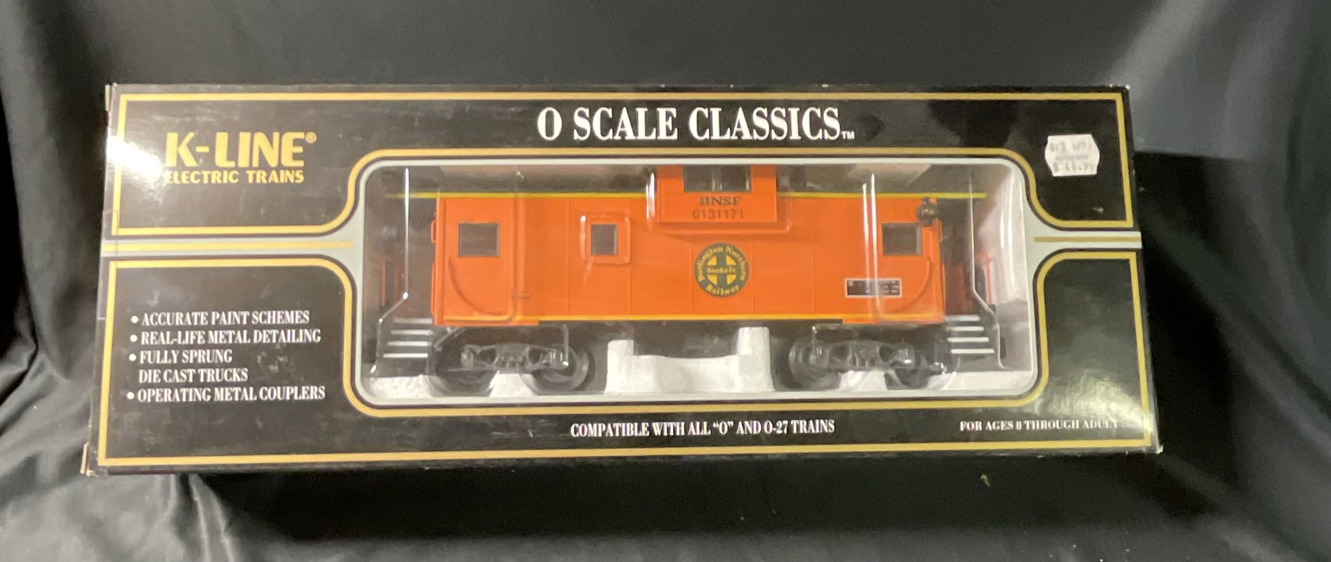 K-Line O Scale Classics BNSF Extended Vision Caboose with Smoke Unit K613-1171 in Original Box