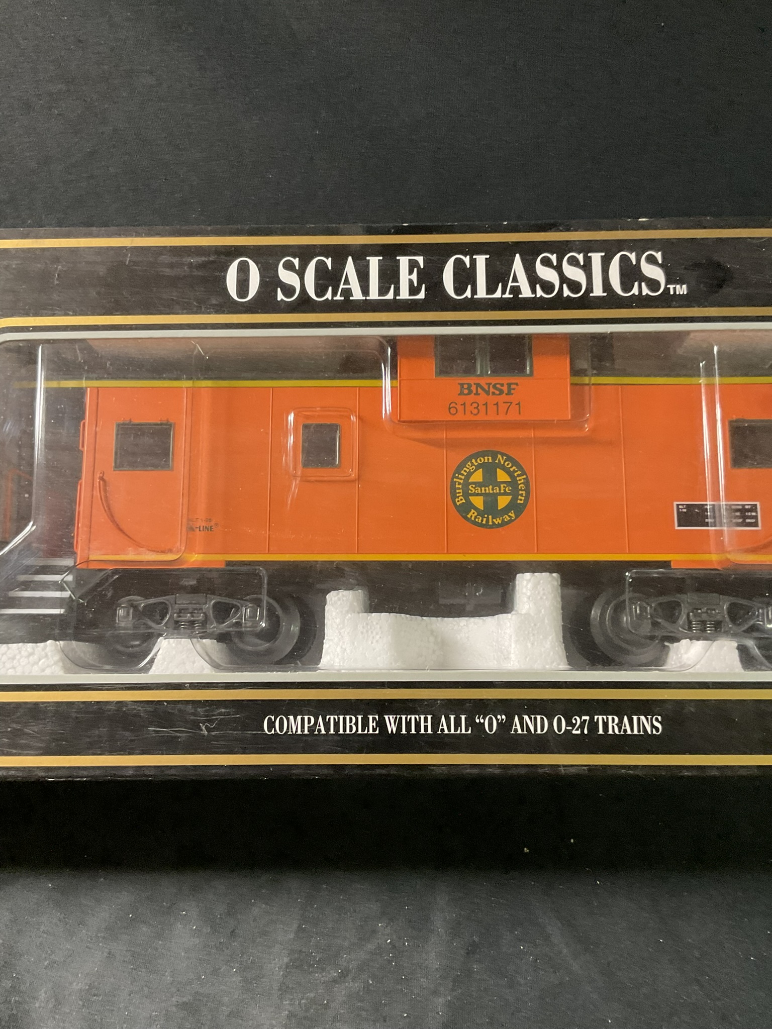 K-Line O Scale Classics BNSF Extended Vision Caboose with Smoke Unit K613-1171 in Original Box