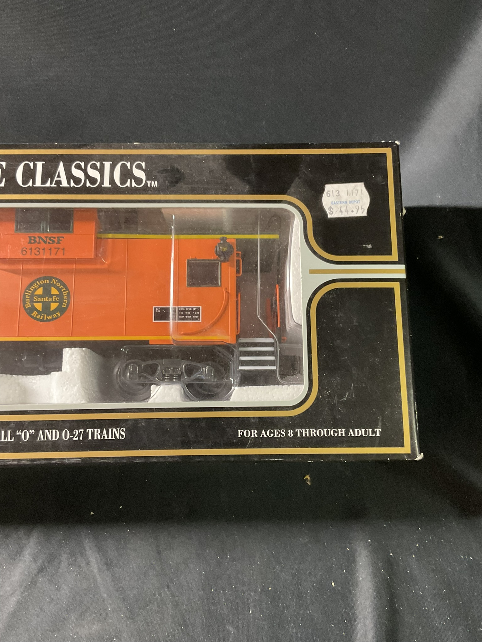 K-Line O Scale Classics BNSF Extended Vision Caboose with Smoke Unit K613-1171 in Original Box