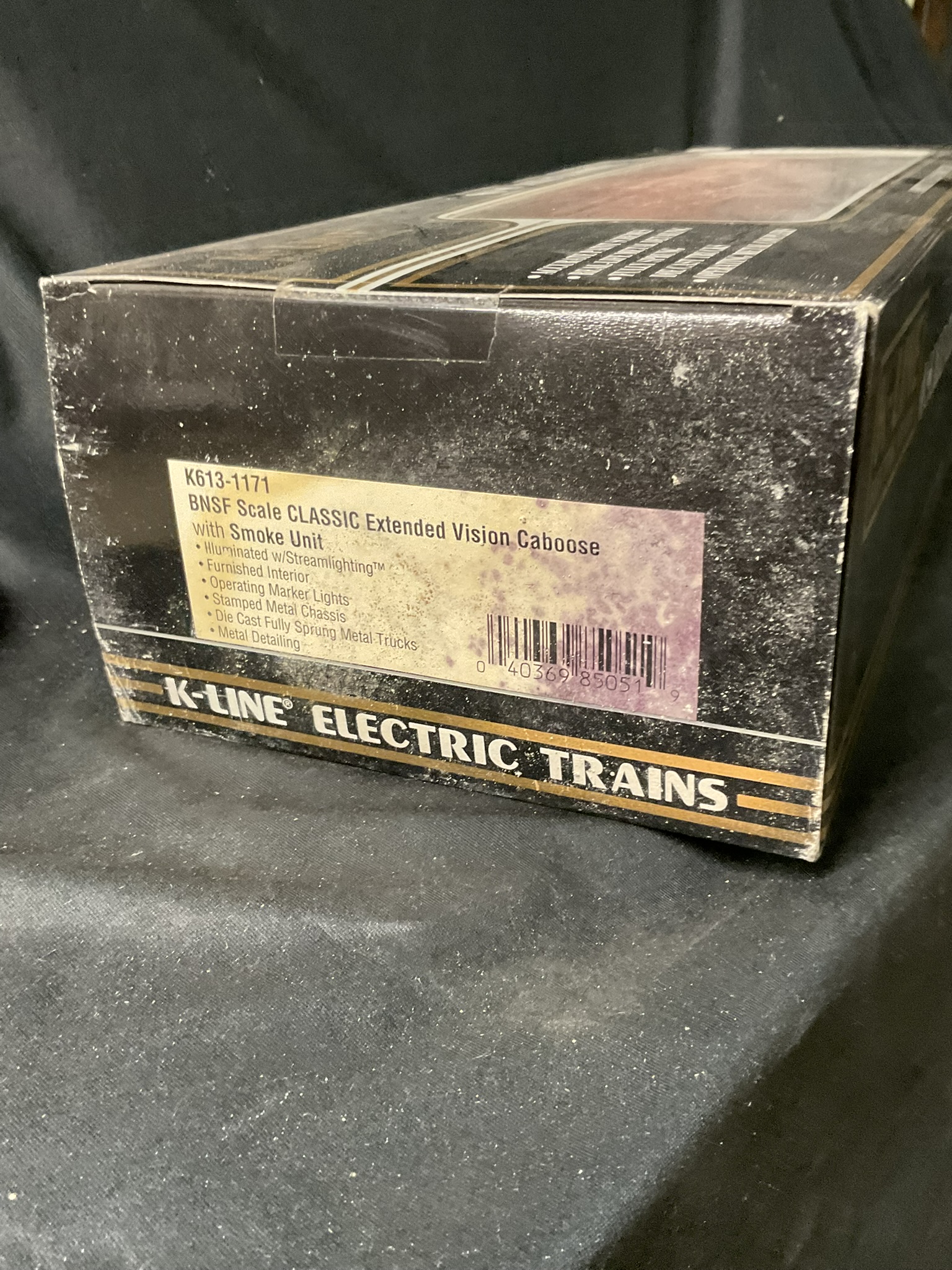 K-Line O Scale Classics BNSF Extended Vision Caboose with Smoke Unit K613-1171 in Original Box